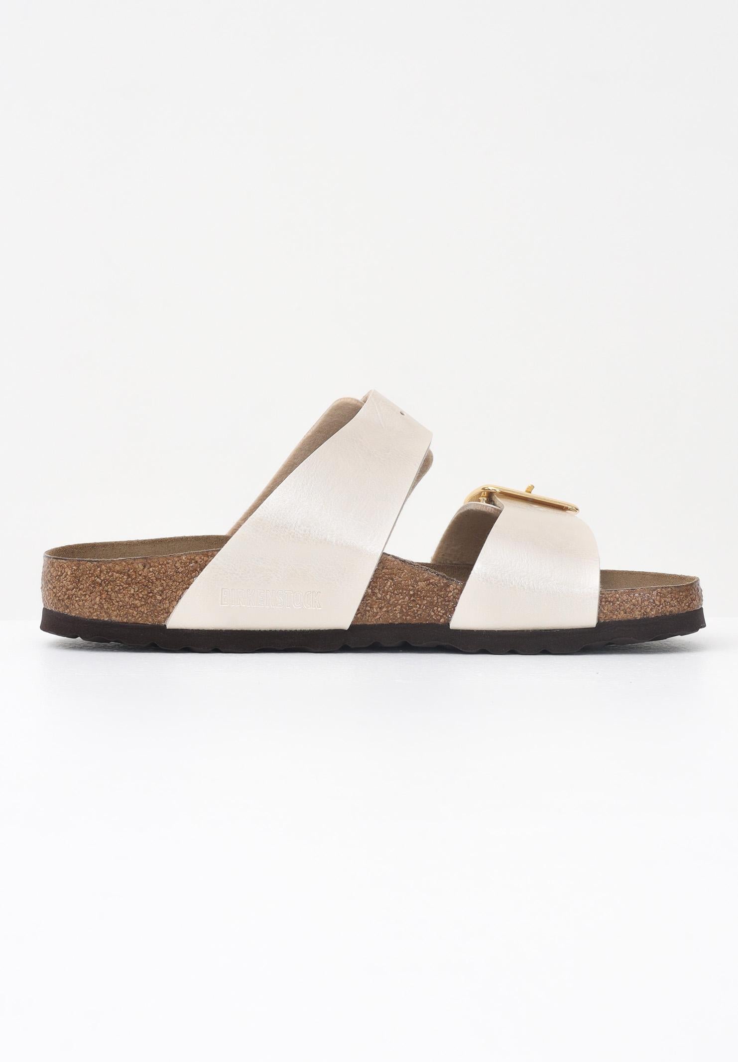 BIRKENSTOCK Ciabatte Sydney Cushion Buckle bianche da donna 1029492 . BIRKENSTOCK