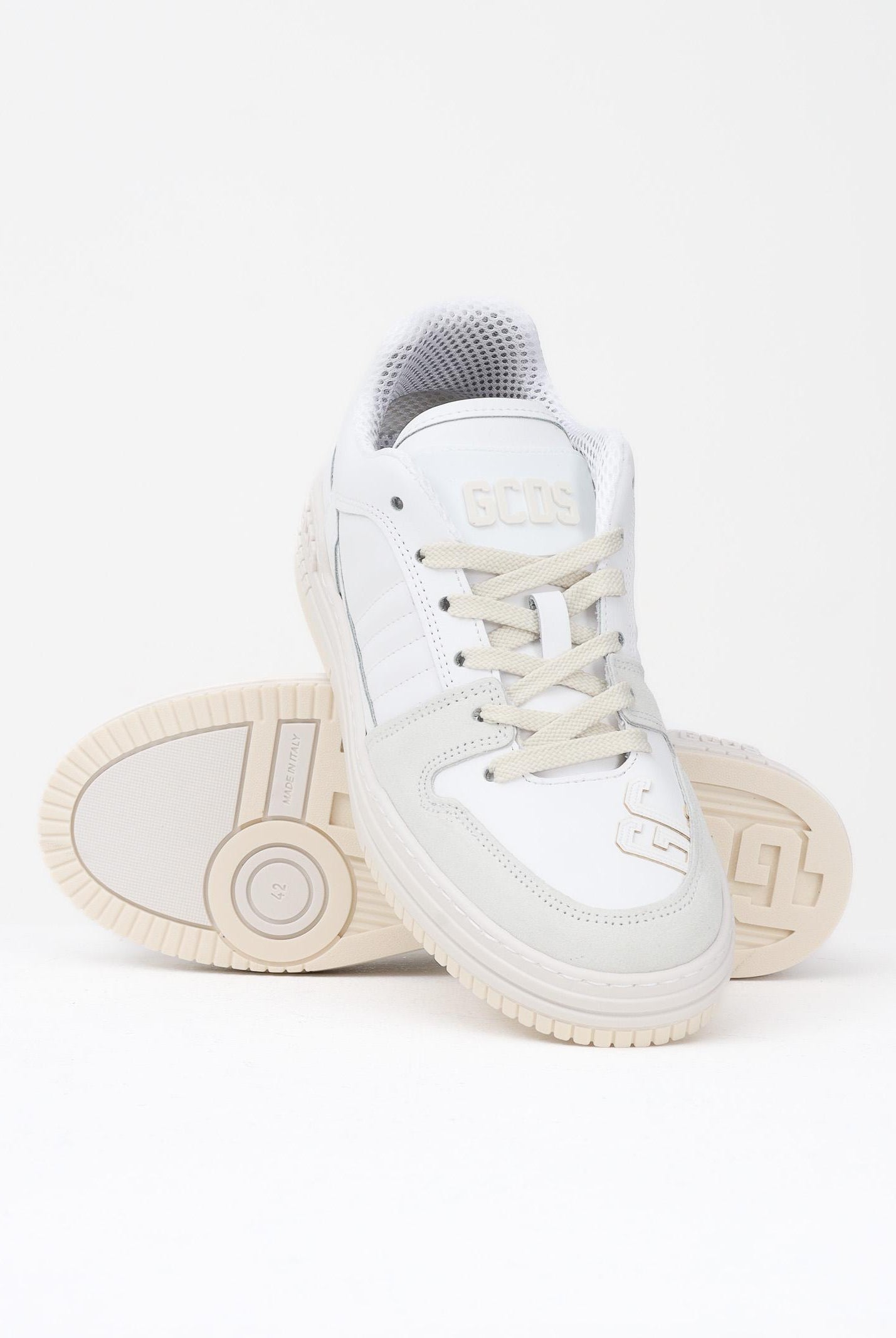 GCDS Sneakers bianche da uomo con logo GCU1008 318 GCDS