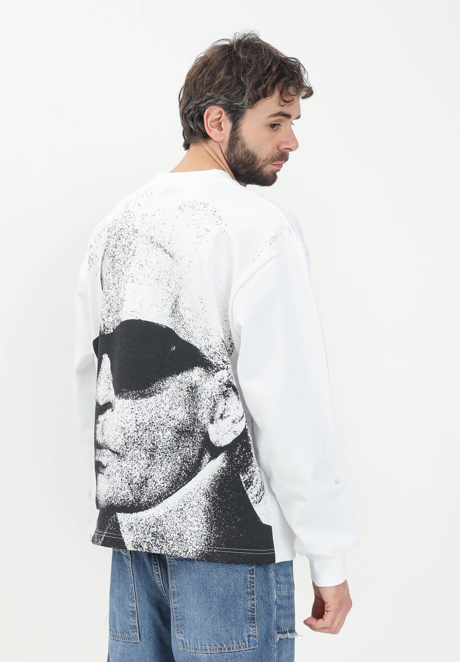 KARL LAGERFELD Felpa girocollo bianca da uomo con stampa Karl Lagerfeld KLA1M20070 100 KARL LAGERFELD