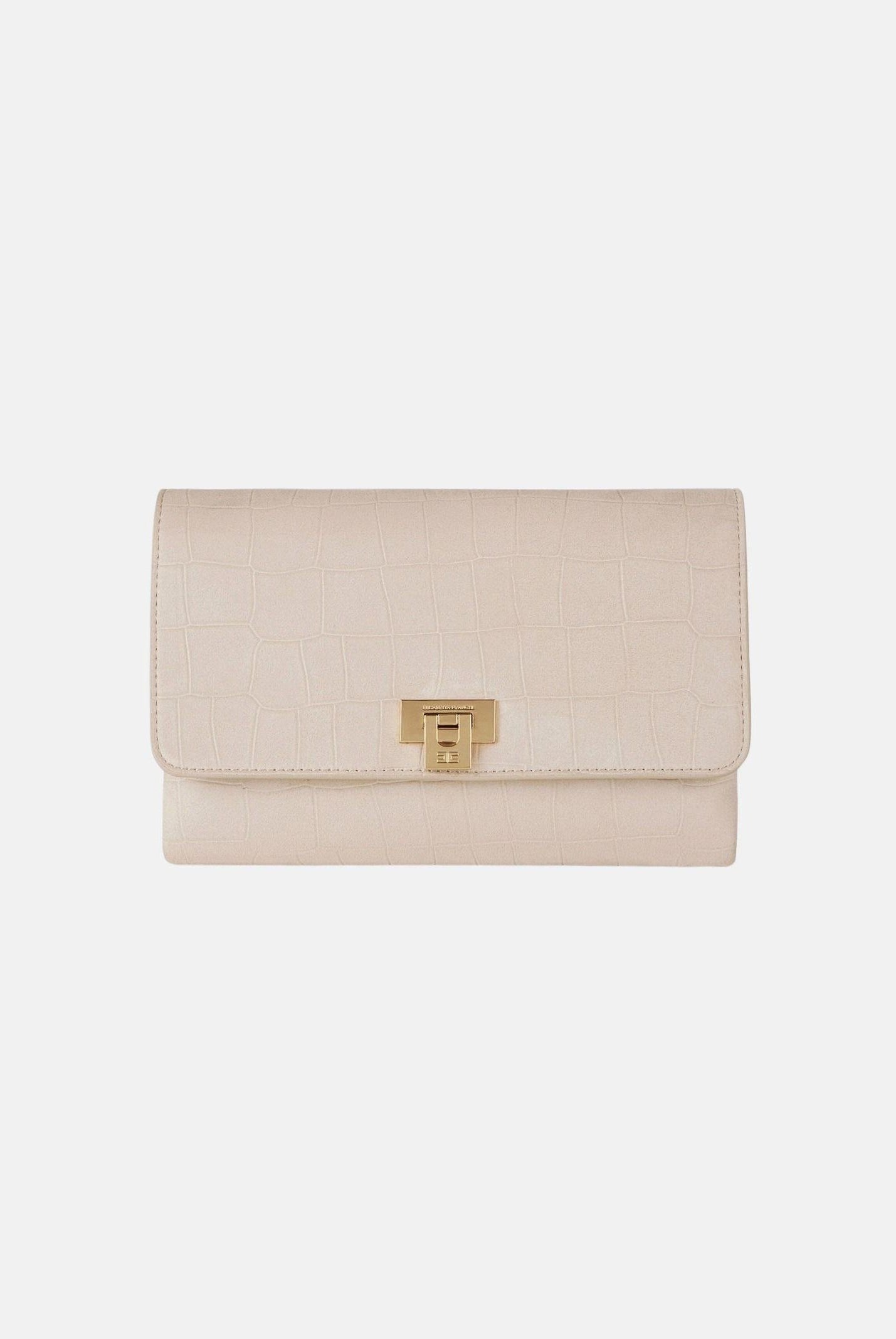 ELISABETTA FRANCHI Pochette vaniglia da donna realizzata in suede BS64A61E2 135 ELISABETTA FRANCHI