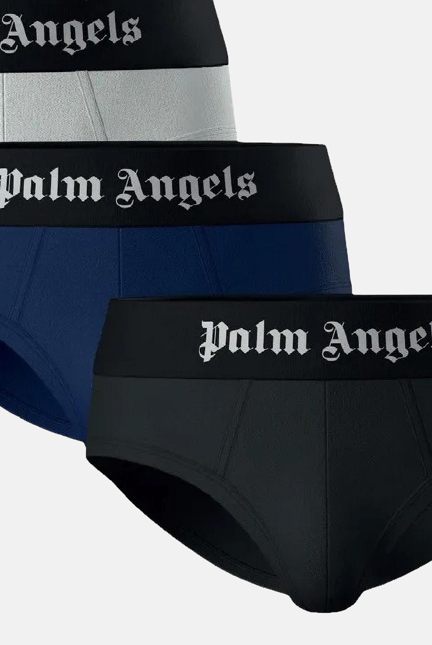 PALM ANGELS Slip (3 paia) blu, bianco e nero da uomo con logo PLA1UMBSP01TR AS PALM ANGELS