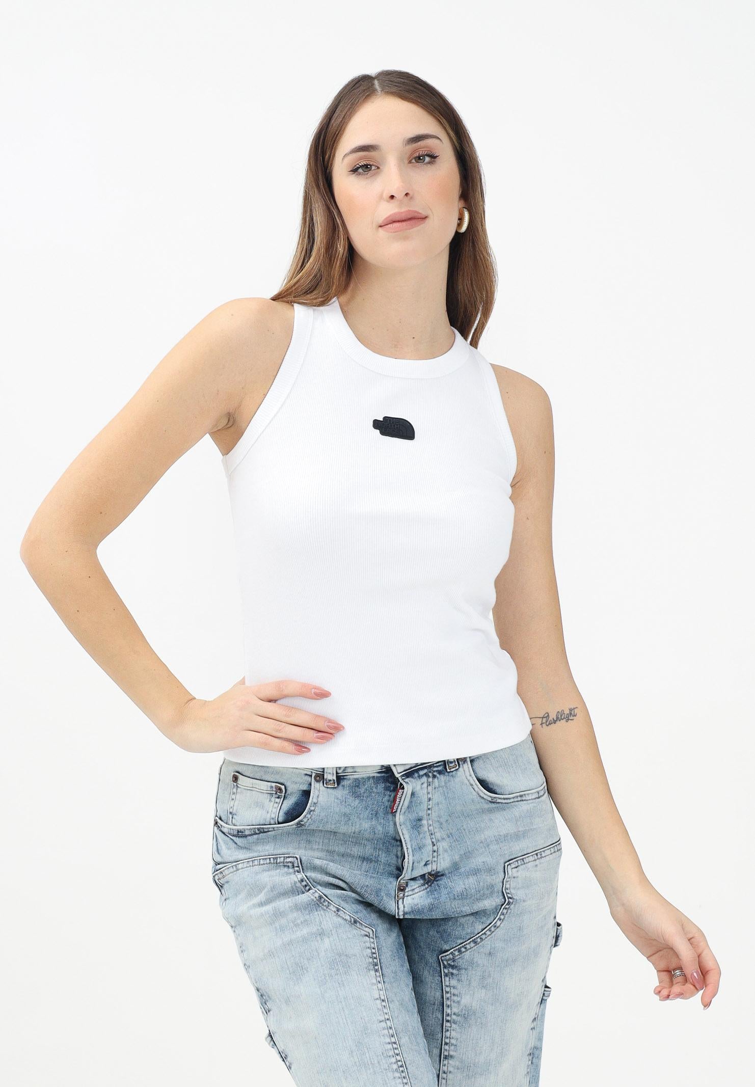 THE NORTH FACE Canotta Slim Rib bianca da donna NF0A8BVTFN41 THE NORTH FACE