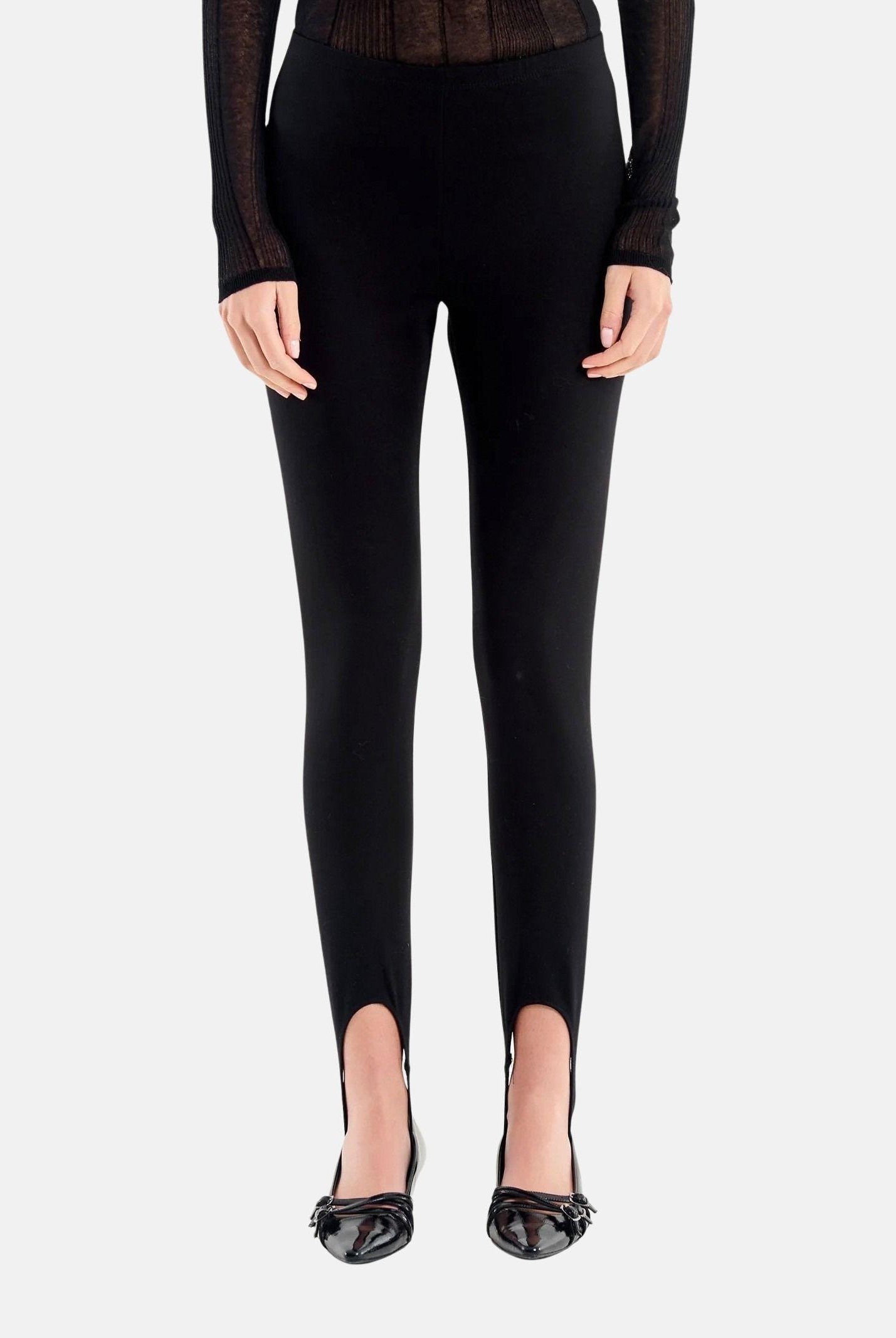 VICOLO Leggings nero da donna con staffa alla caviglia TF1759 NE VICOLO