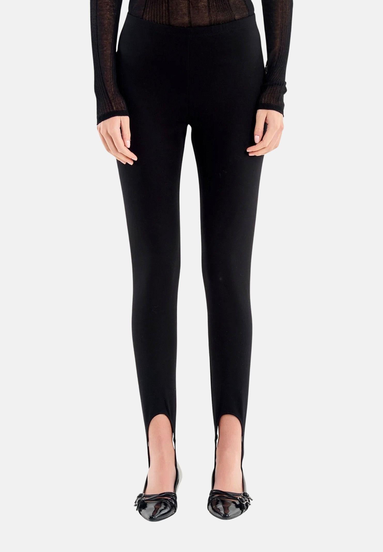 VICOLO Leggings nero da donna con staffa alla caviglia TF1759 NE VICOLO