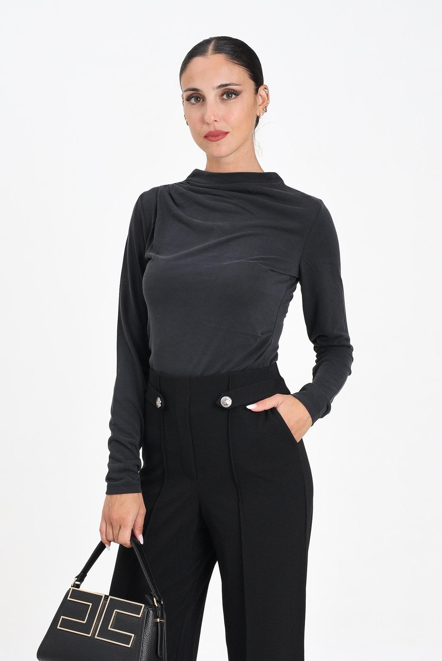 ONLY T-shirt a manica lunga nera da donna 15356320 Black ONLY