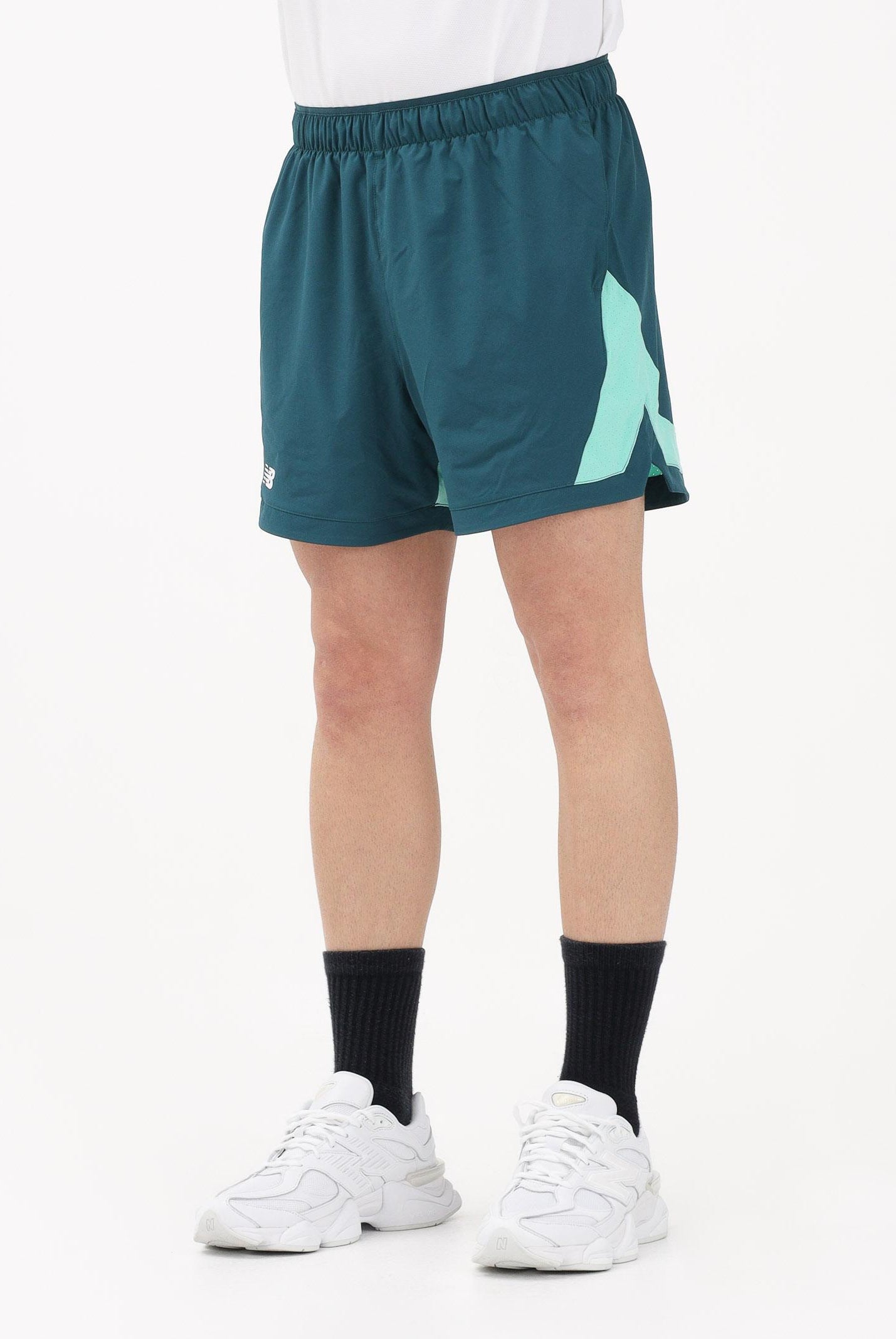 NEW BALANCE Shorts sportivo TOURNAMENT NOVELTY verde da uomo MB6120HXAAV . NEW BALANCE