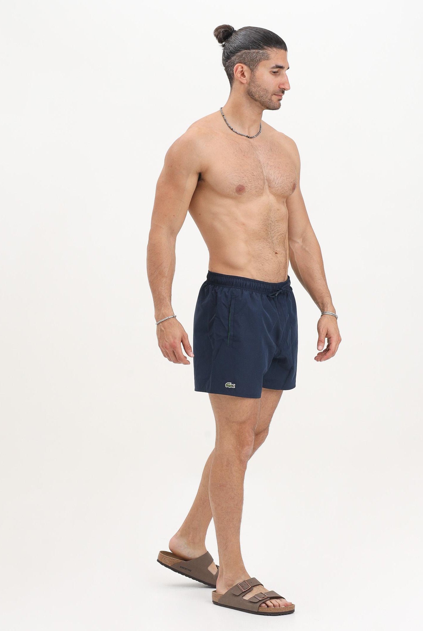 LACOSTE Shorts mare blu da uomo con patch logo MH6270 802 LACOSTE