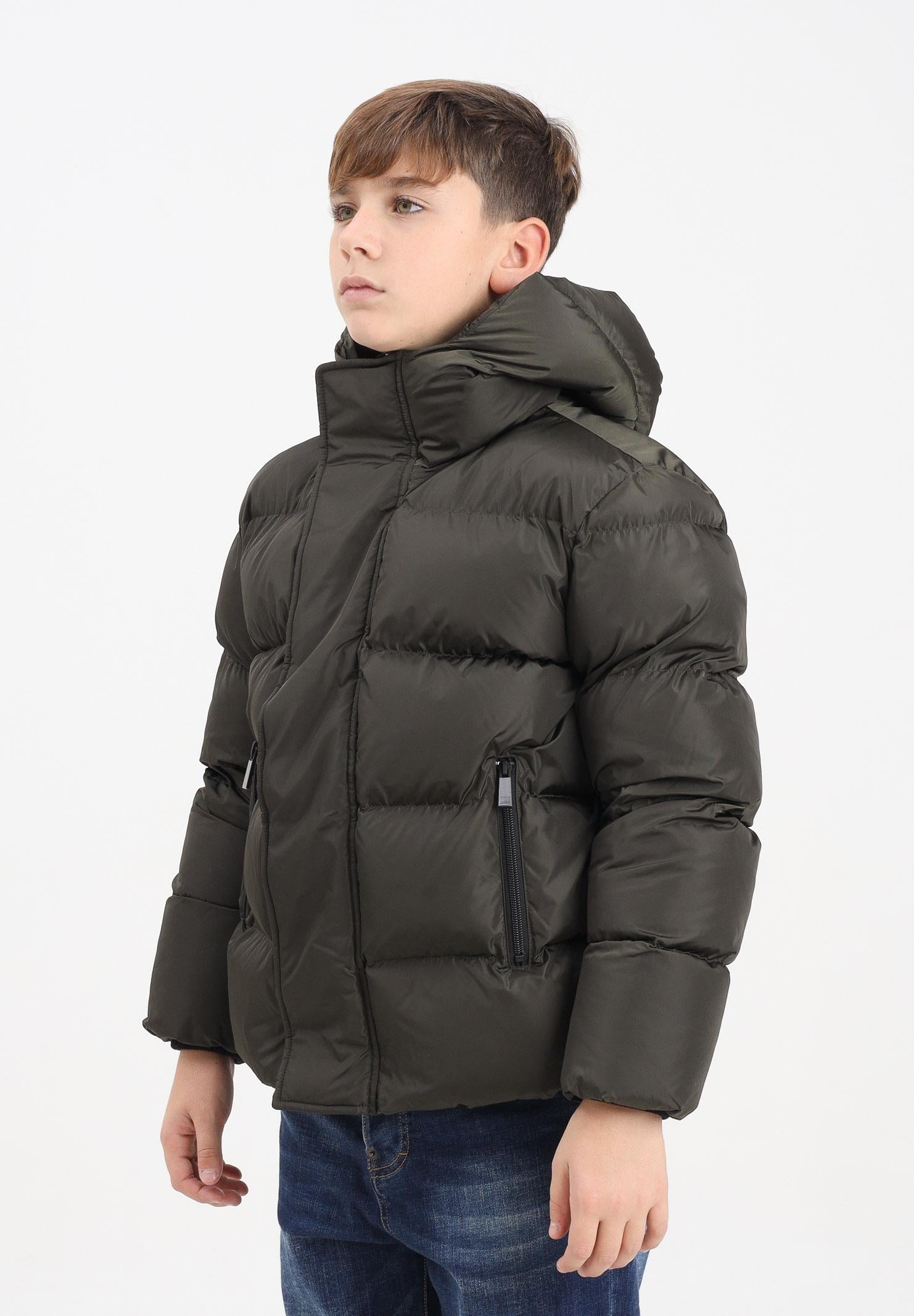 DSQUARED2 Piumino verde oliva per donna, ragazzi e bambini con logo DQ1090D00BN DQ518 DSQUARED2