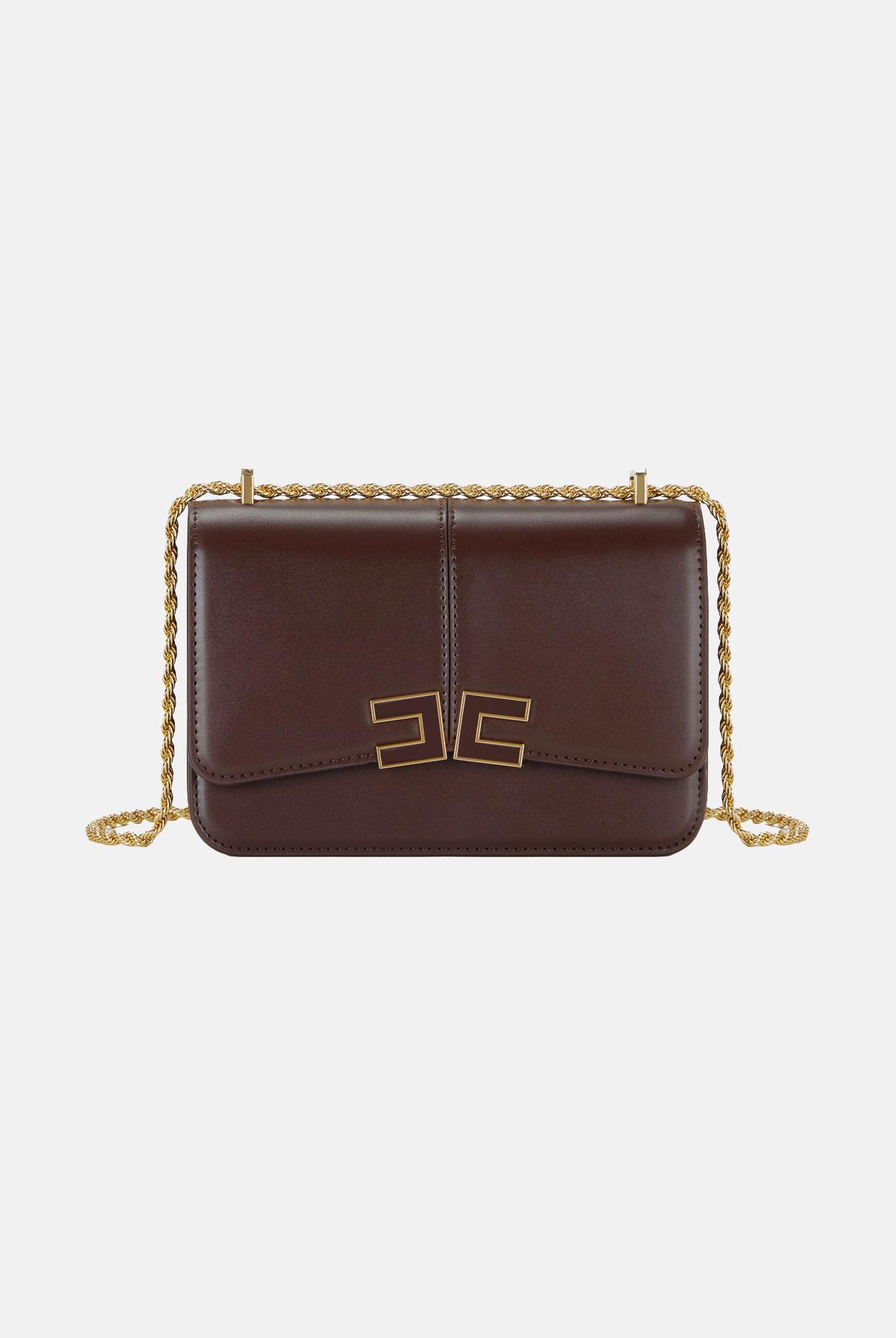 ELISABETTA FRANCHI Borsa a tracolla cacao da donna con logo BS91A61E2 644 ELISABETTA FRANCHI