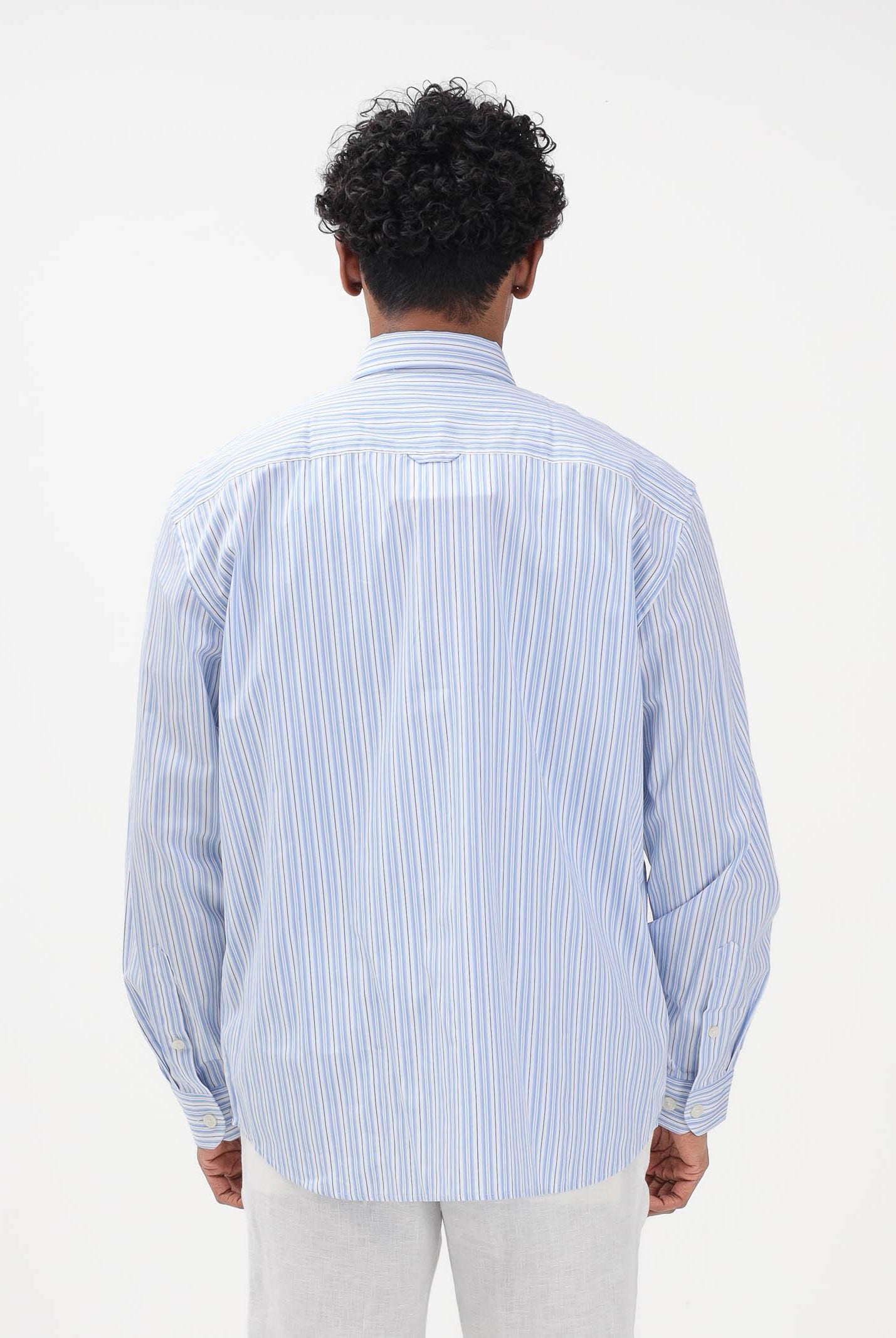 SELECTED HOMME Camicia a manica lunga celeste da uomo con motivo a righe 16100422 LIBL SELECTED HOMME