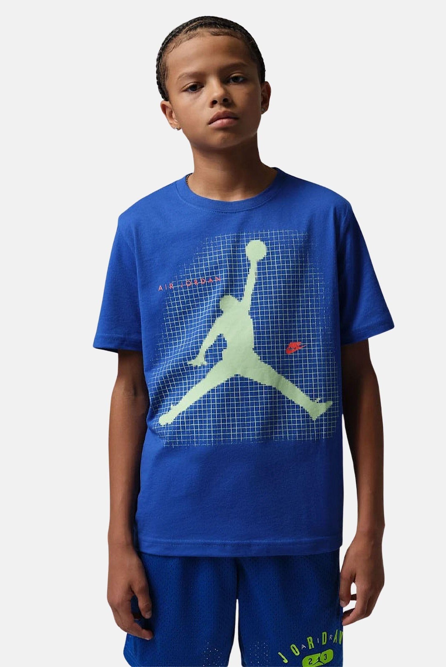 JORDAN T-shirt a manica corta Jumpman Grid Blur blu da bambino 95F634 U89 JORDAN