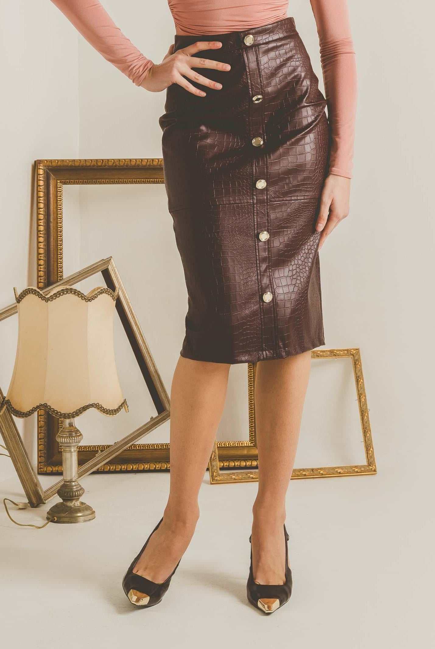 SANTAS Gonna midi BELLE ÉTOILE bordeaux da donna PV2610 BO SANTAS