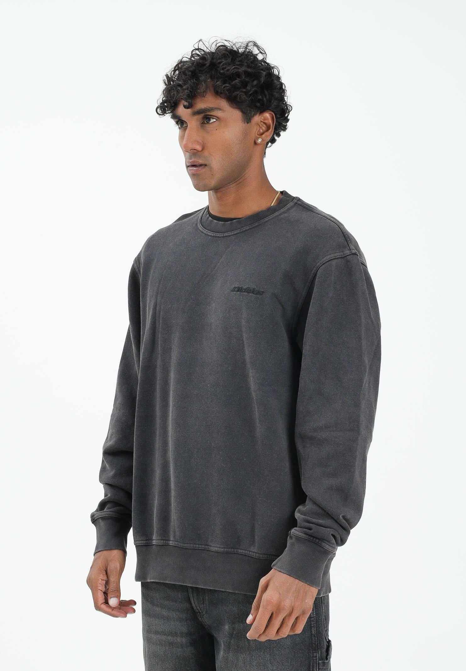 DICKIES Felpa girocollo PLENTYWOOD nera da uomo DK0A864HBLK1 DIckies