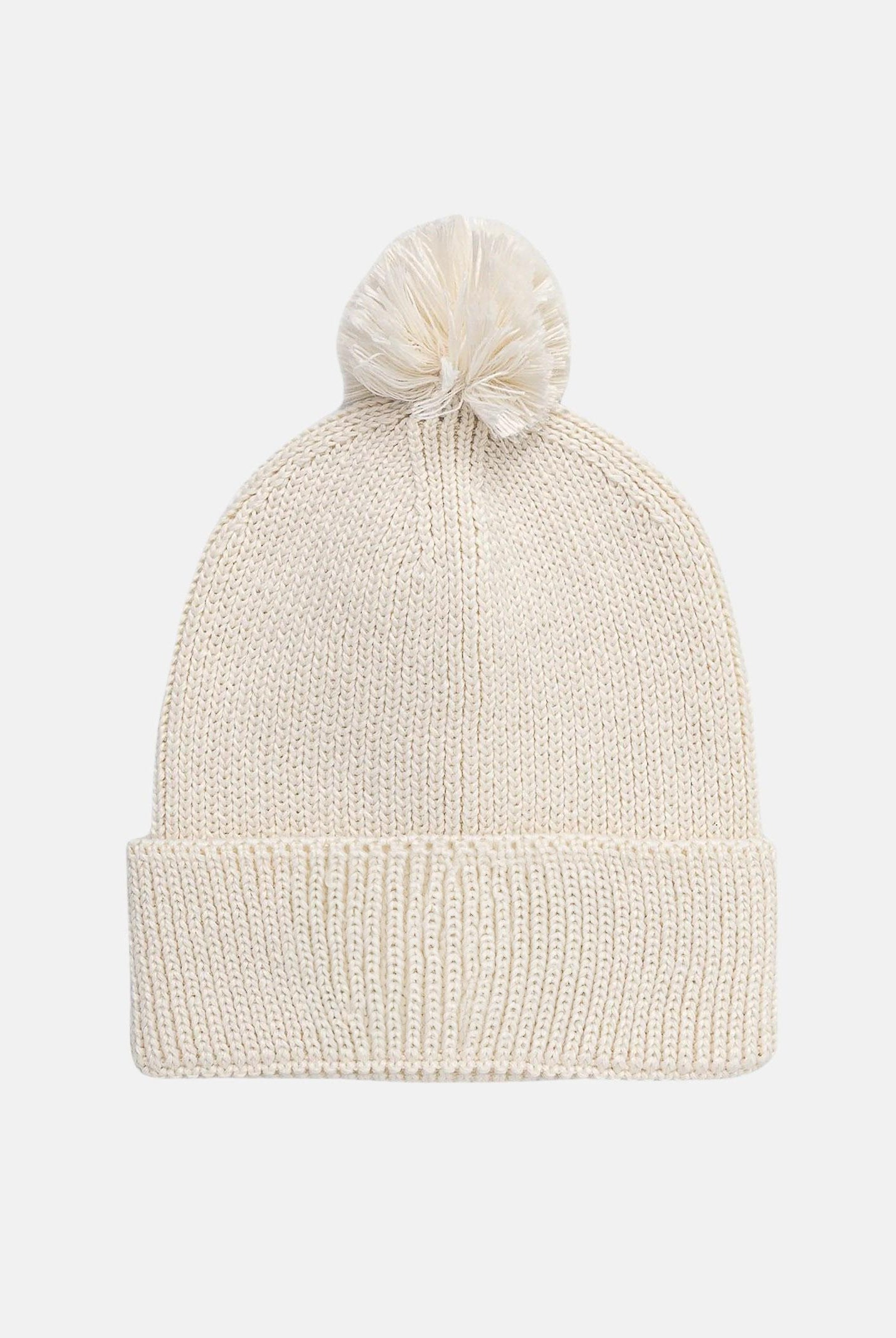 THE NORTH FACE Berretto di lana panna per uomo e donna con pompon e riquadro con logo TNF NF0A8CHFQLI1 THE NORTH FACE