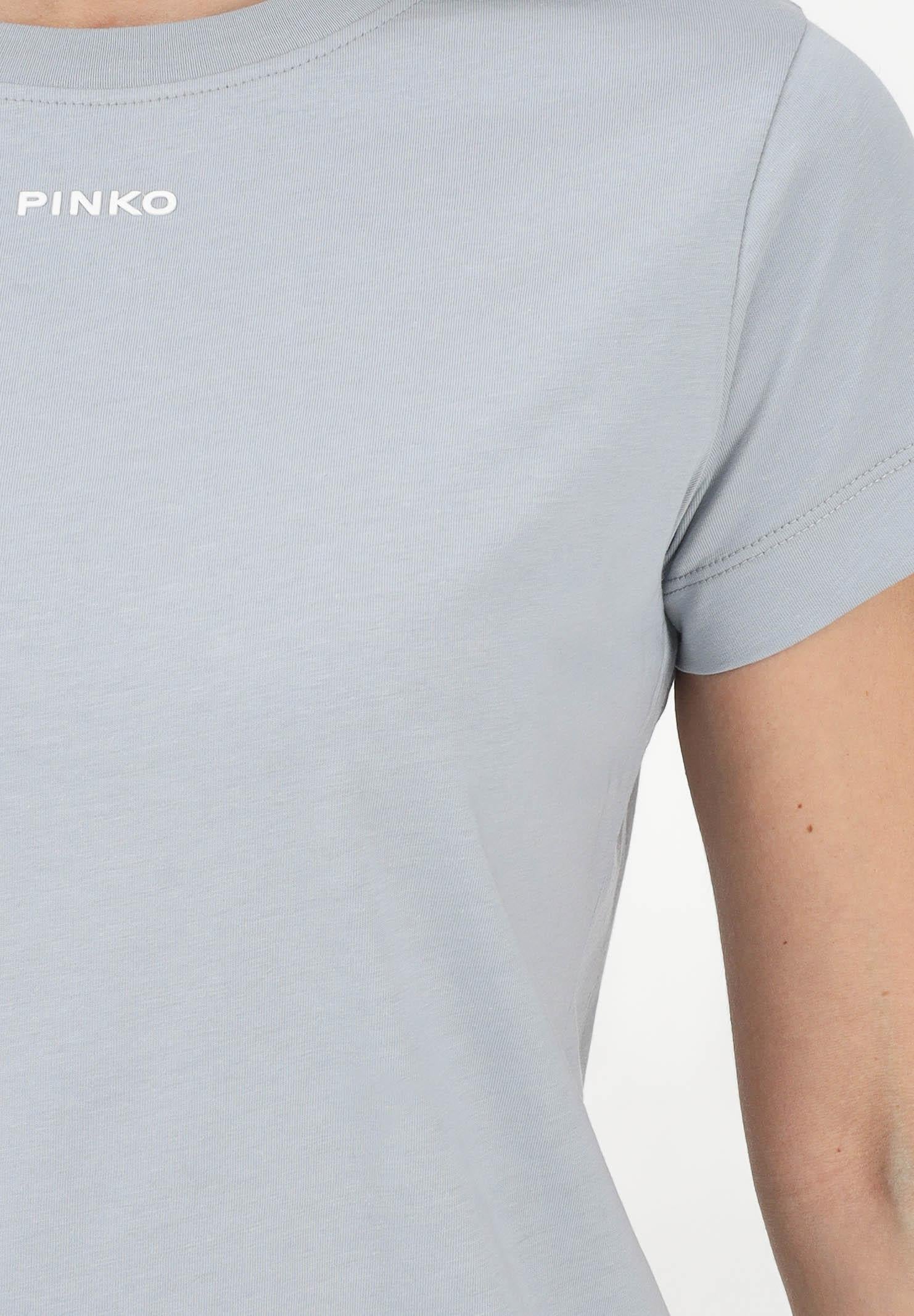 PINKO T-shirt a manica corta azzurro arona da donna con logo 100373A34F E87 PINKO