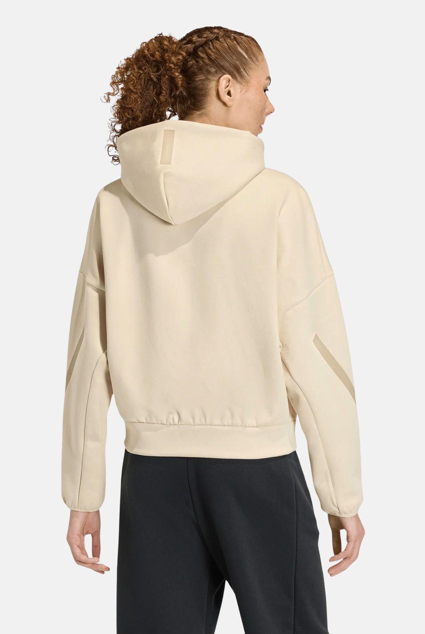 ADIDAS PERFORMANCE Felpa con zip ZNE beige da donna KE4746 . ADIDAS PERFORMANCE