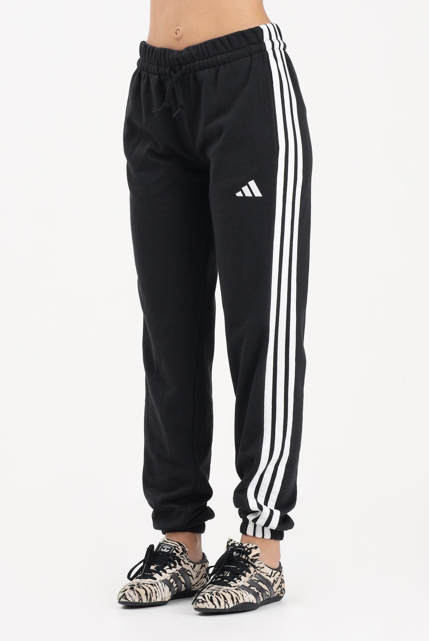 ADIDAS PERFORMANCE Pantalone sportivo Essentials 3-Stripes French Terry Cuffed nero da donna JD5302 . ADIDAS PERFORMANCE