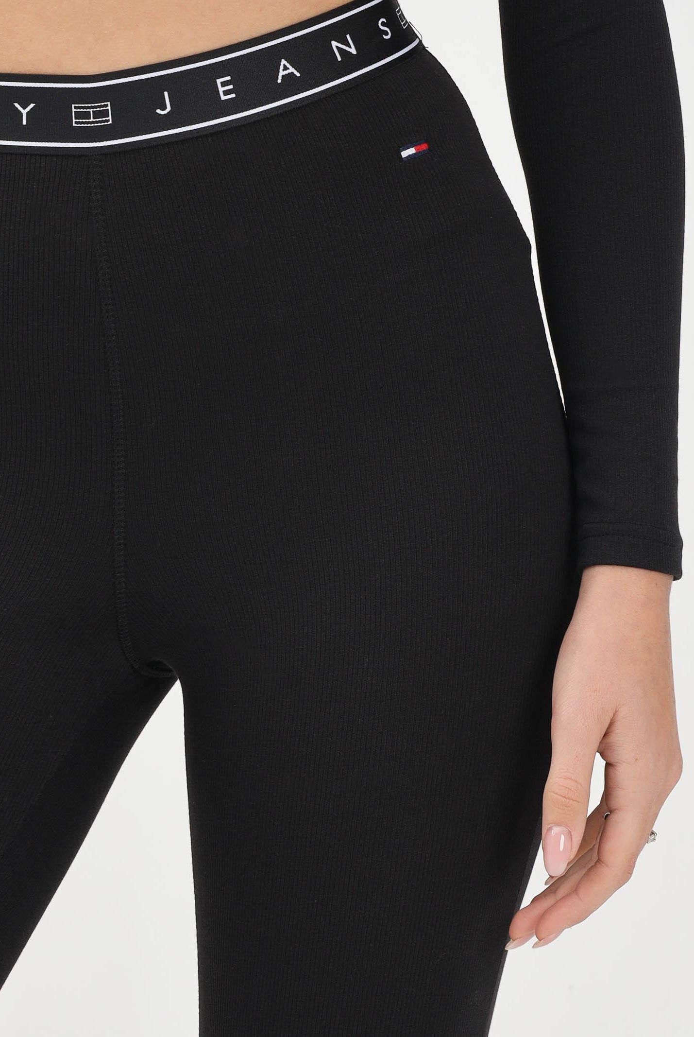 TOMMY JEANS Leggings nero da donna con elastico logato DW0DW22554 BDS TOMMY JEANS