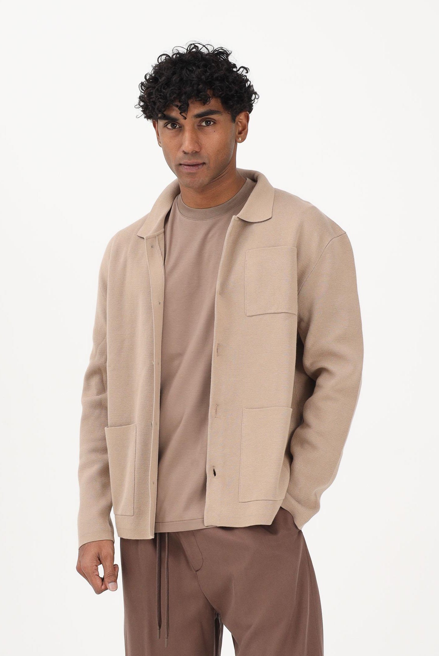 SELECTED HOMME Cardigan beige da uomo 16096549 SA SELECTED HOMME