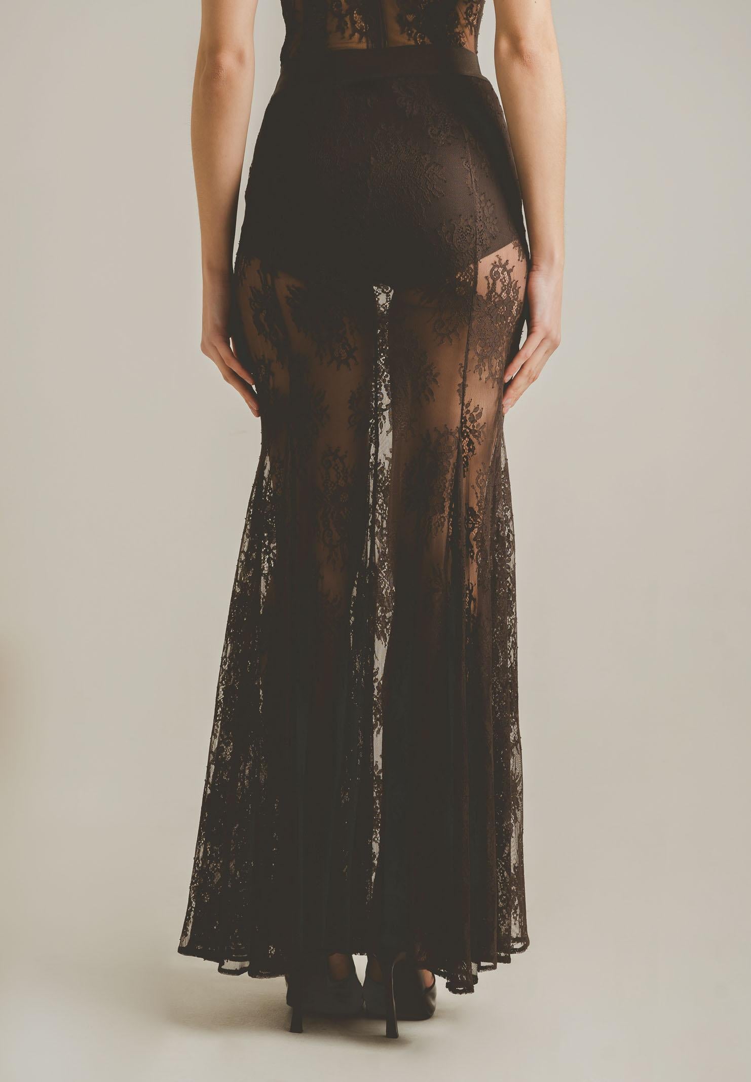 SANTAS Gonna lunga NUIT marrone da donna PV2628 MA SANTAS