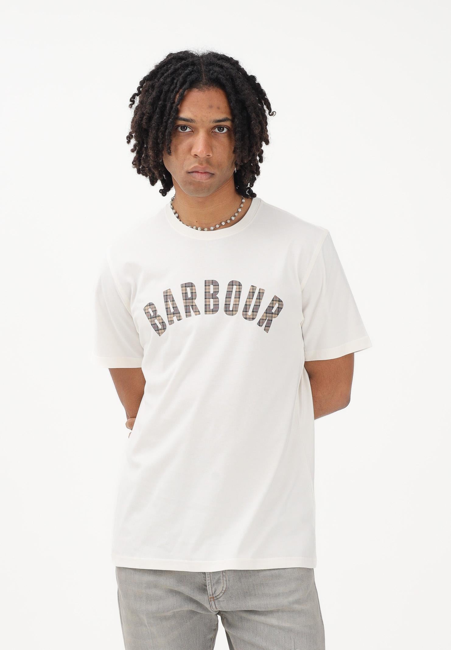 BARBOUR T-shirt a manica corta Berwick panna da uomo 261-MTS1562 WH32 BARBOUR