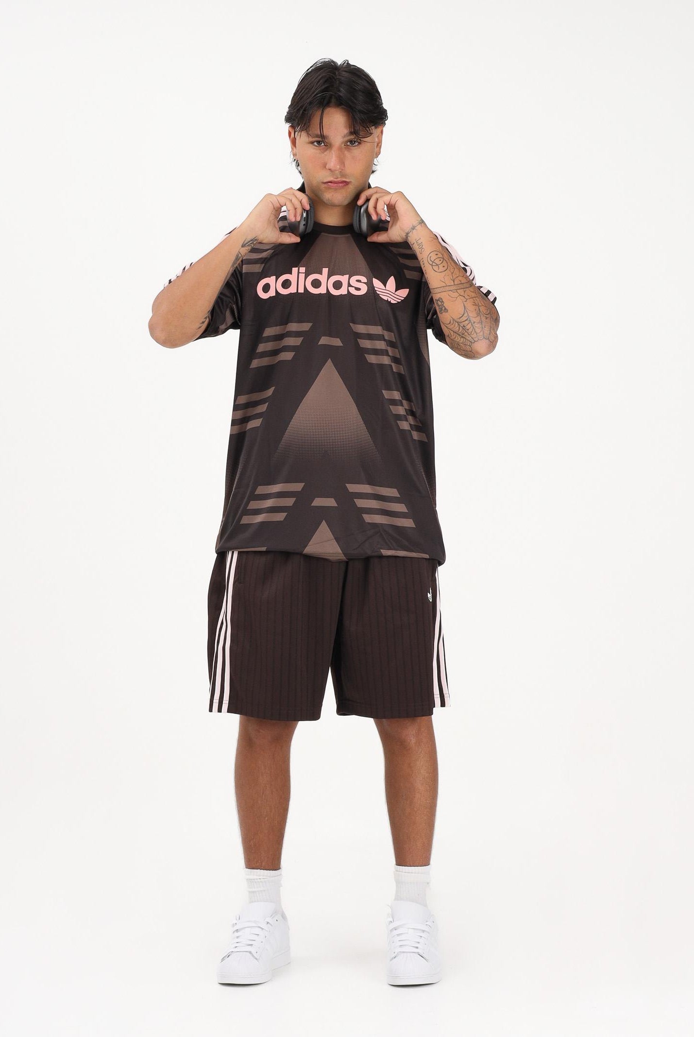 ADIDAS ORIGINALS Shorts sportivo Firebird Engineered Stripes marrone per uomo e donna KS5506 . ADIDAS ORIGINALS