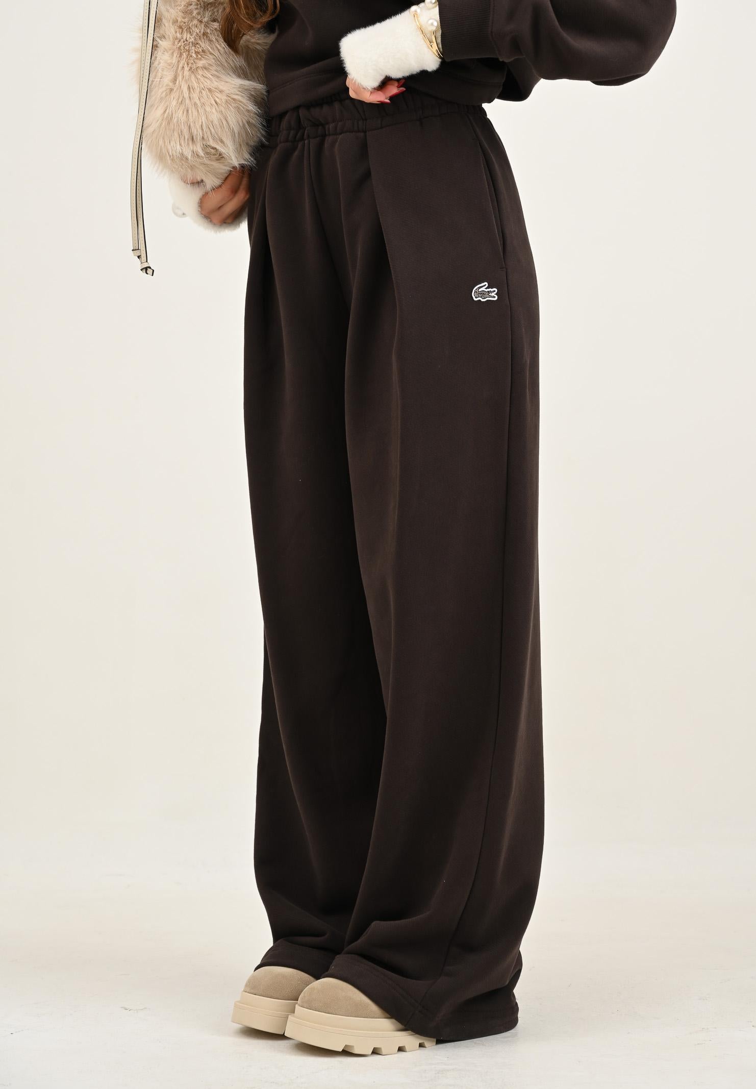 LACOSTE Pantalone sportivo marrone da donna wide fit XF5248 SKB LACOSTE