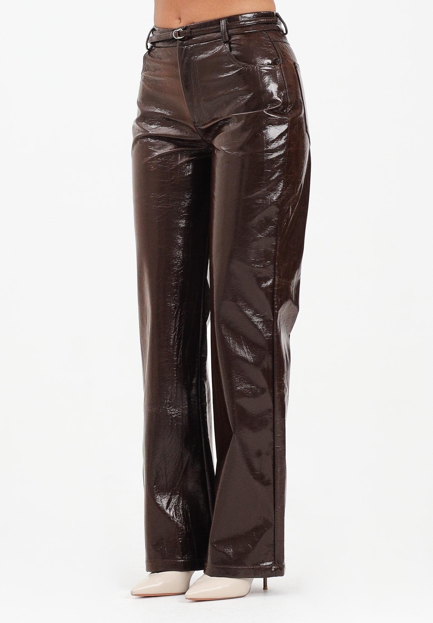 TPN Pantalone Smitherx in vinile marrone da donna SMITHERS242W5 30 TPN