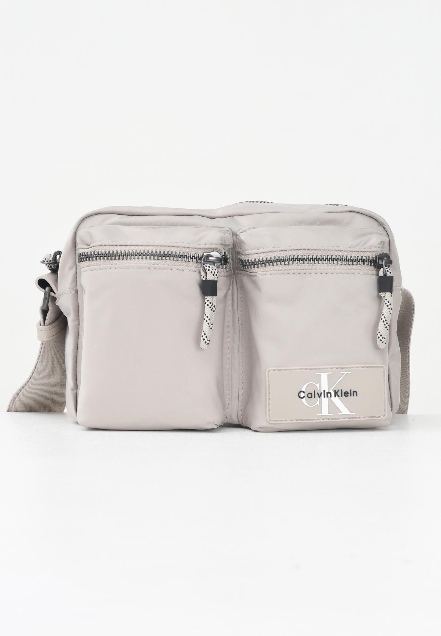 CALVIN KLEIN Borsa a tracolla beige per uomo e donna in tessuto tecnico LV04G3178G RMU CALVIN KLEIN