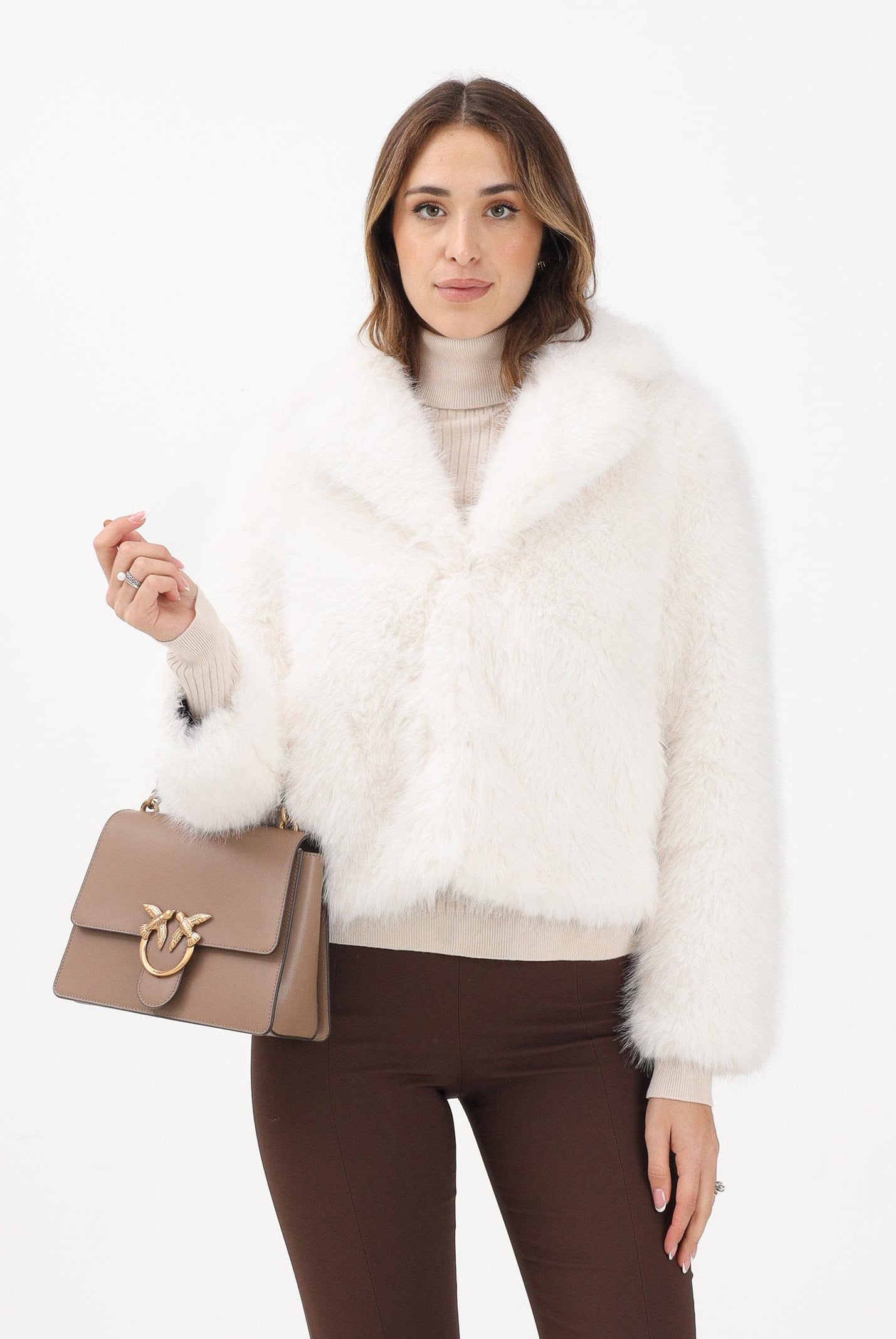 MEHRAN Pelliccia bianca da donna 25330WHT WHT MEHRAN