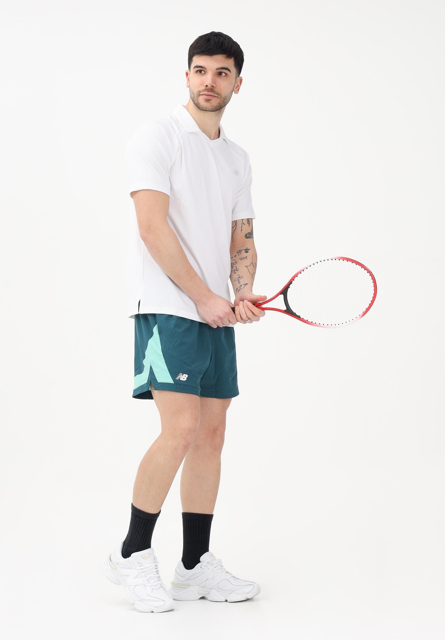 NEW BALANCE Shorts sportivo TOURNAMENT NOVELTY verde da uomo MB6120HXAAV . NEW BALANCE
