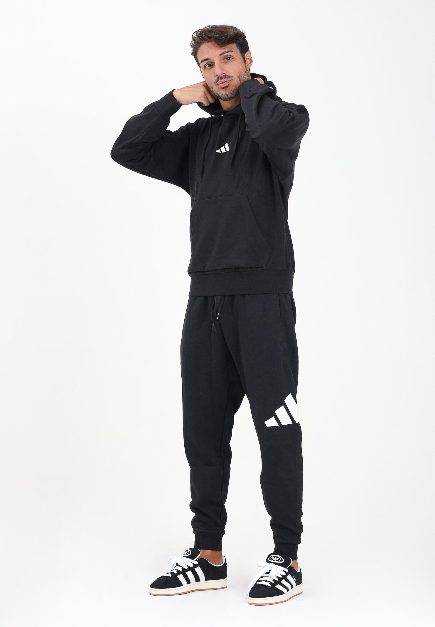 ADIDAS PERFORMANCE Pantalone sportivo Essentials Big Logo Cuffed Fleece nero da uomo IN6147 . ADIDAS PERFORMANCE