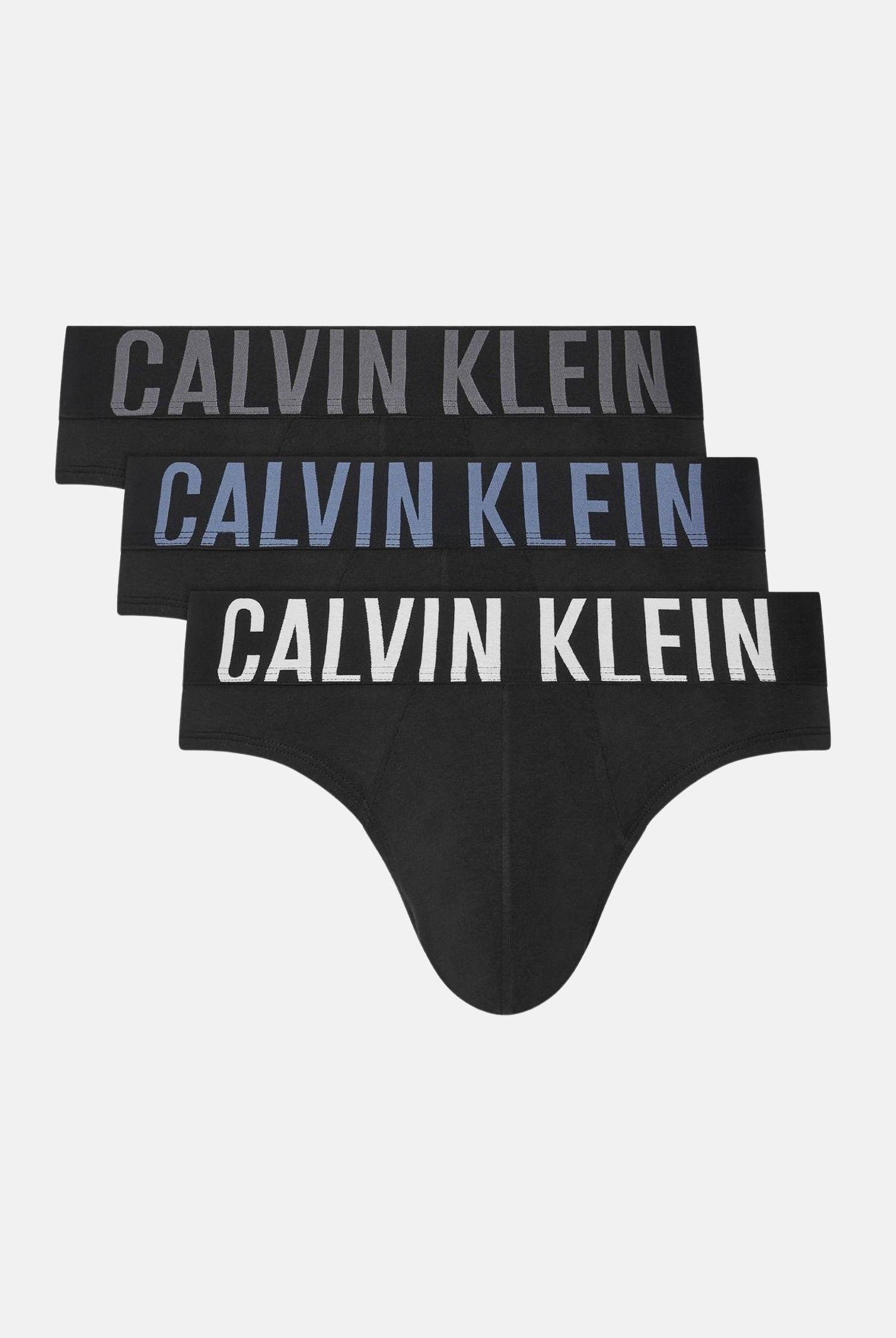 CALVIN KLEIN Set da 3 slip neri da uomo con logo in diversi colori 000NB3607A ZDM CALVIN KLEIN