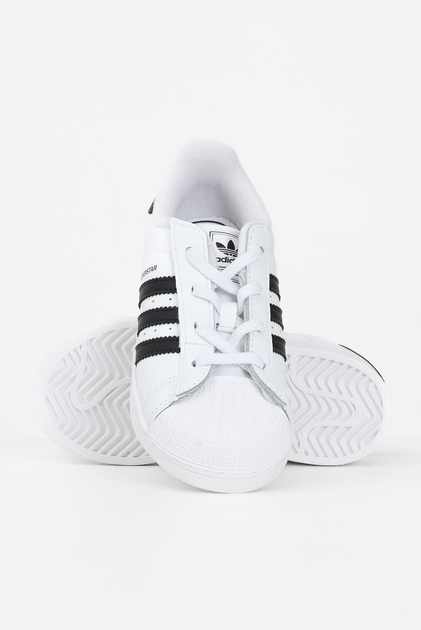 ADIDAS ORIGINALS Sneakers Superstar II Elastic Lace bianche e nere da neonato JH9984 . ADIDAS ORIGINALS