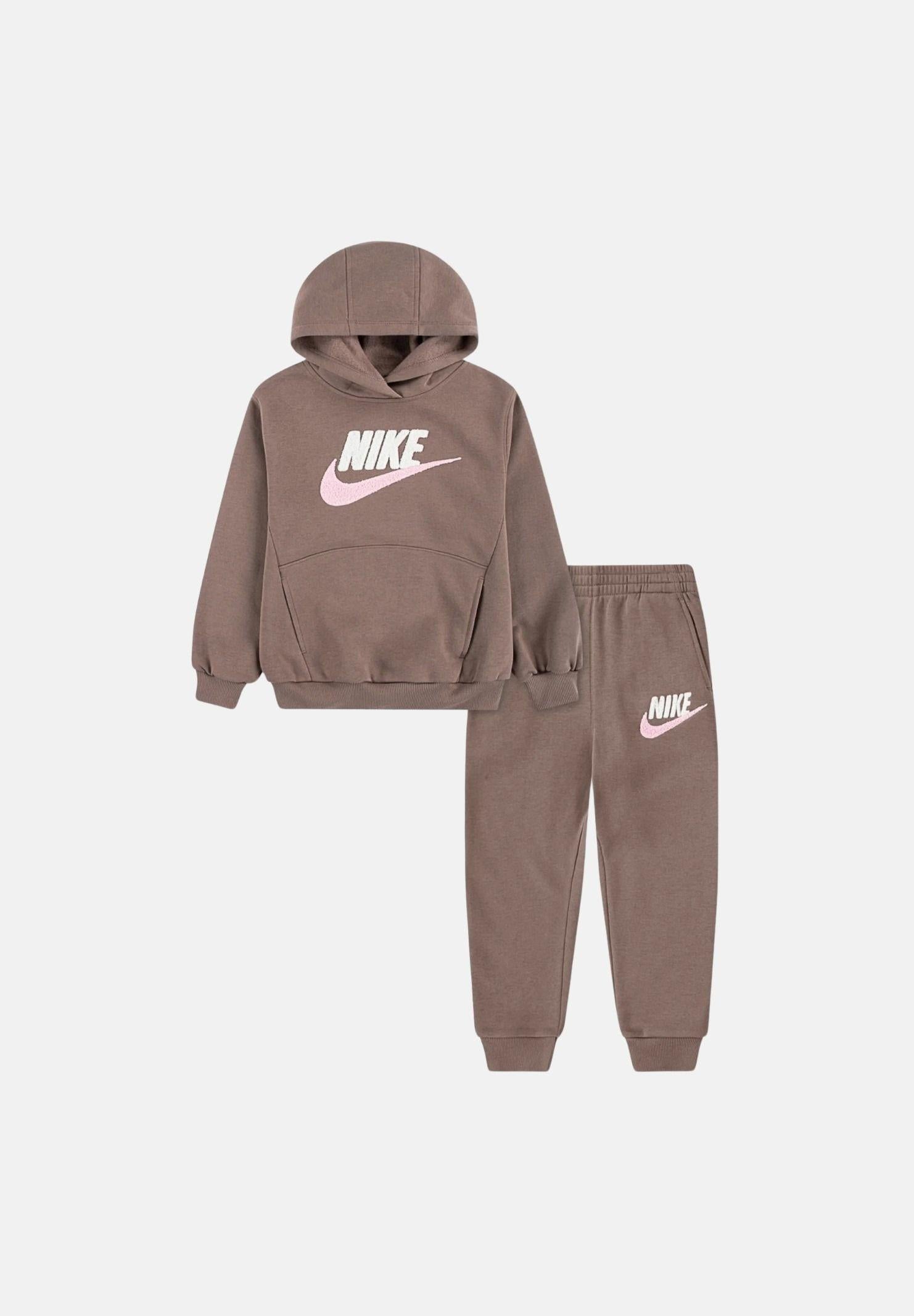 NIKE Tuta Club Chenille Fleece marrone da neonato 66N599 J1C NIKE
