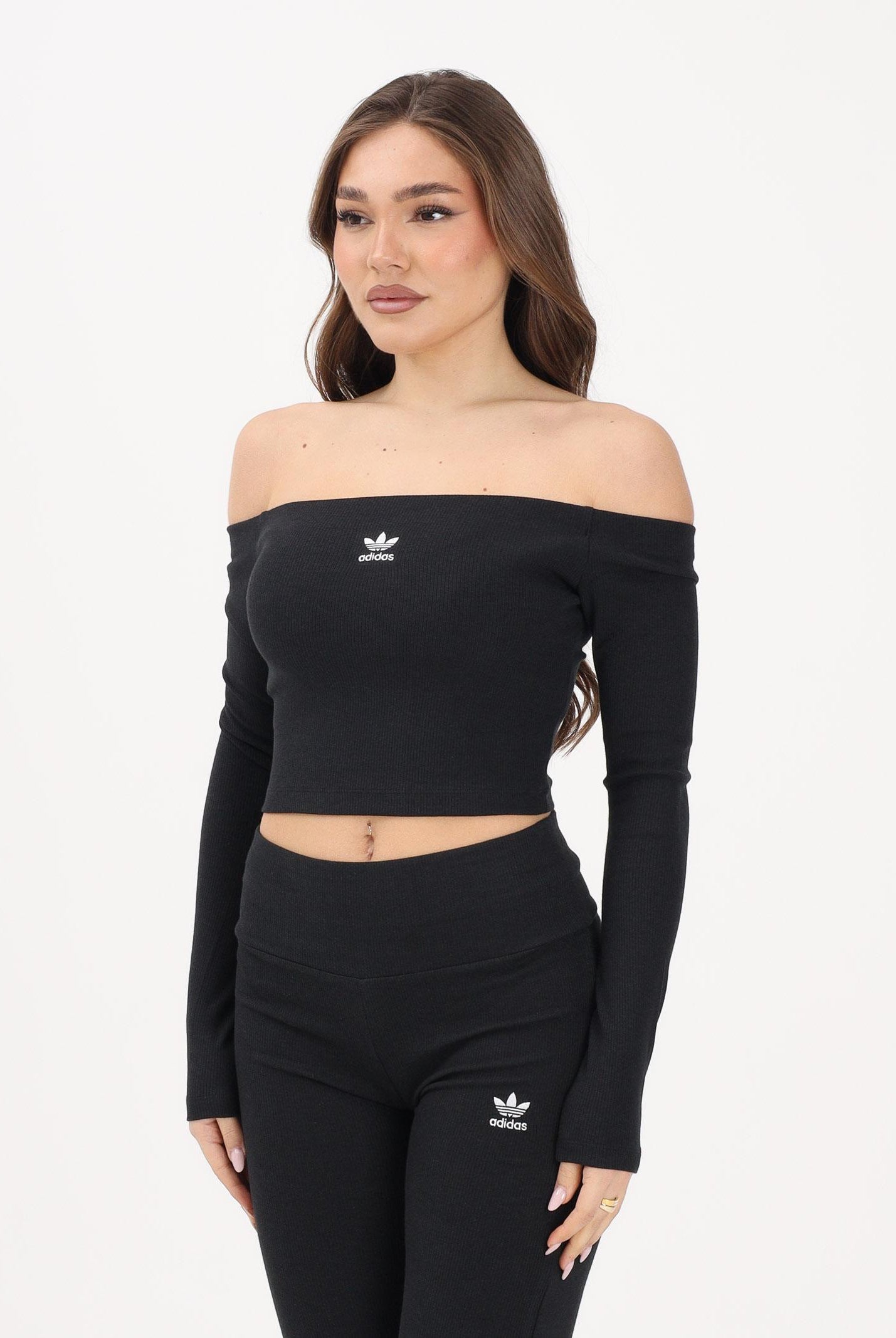 ADIDAS ORIGINALS Top Essentials Rib Off nero da donna KE3150 . ADIDAS ORIGINALS