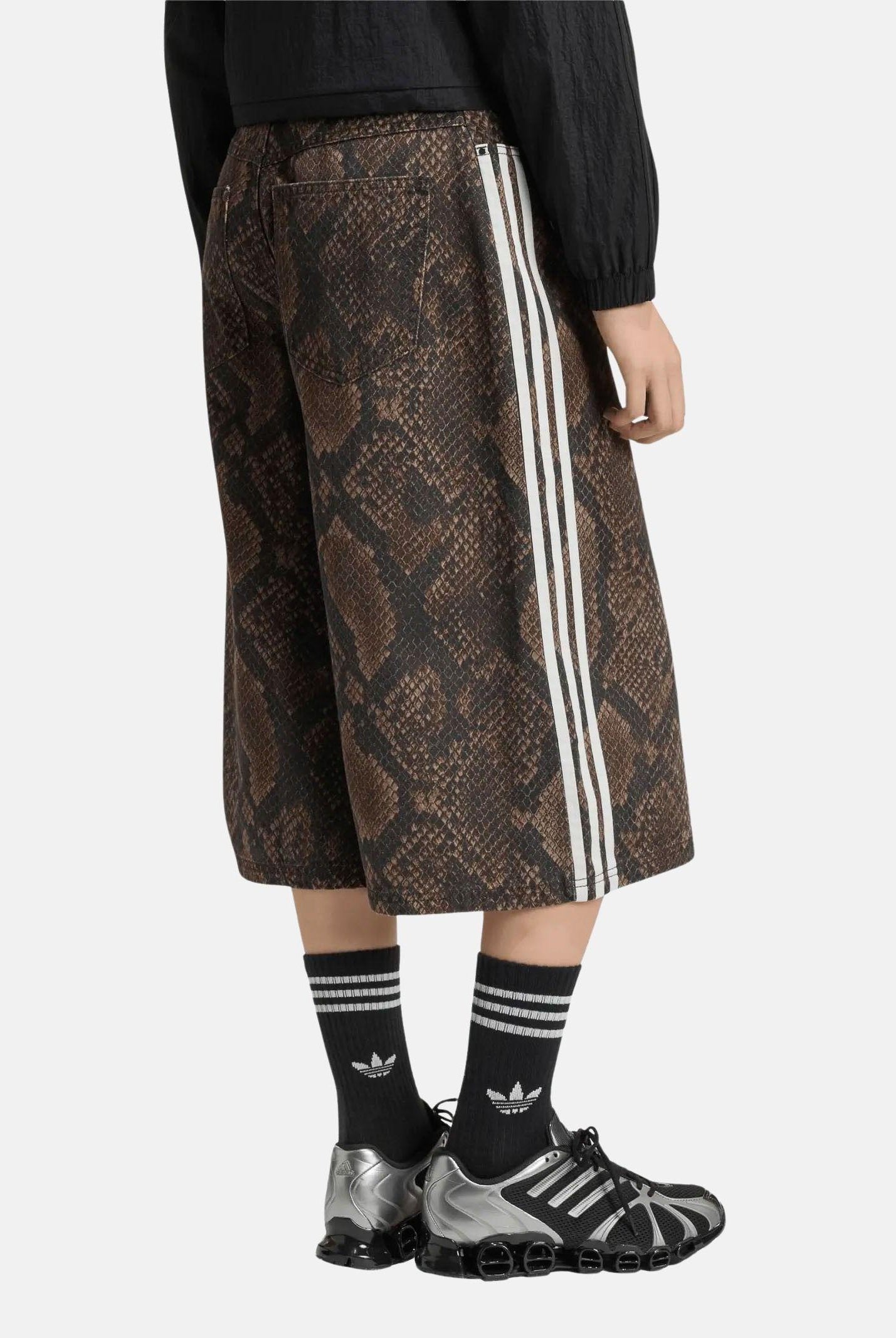 ADIDAS ORIGINALS shorts donna Snake Print Denim Bermuda Shorts marrone donna. KX1900 . ADIDAS ORIGINALS