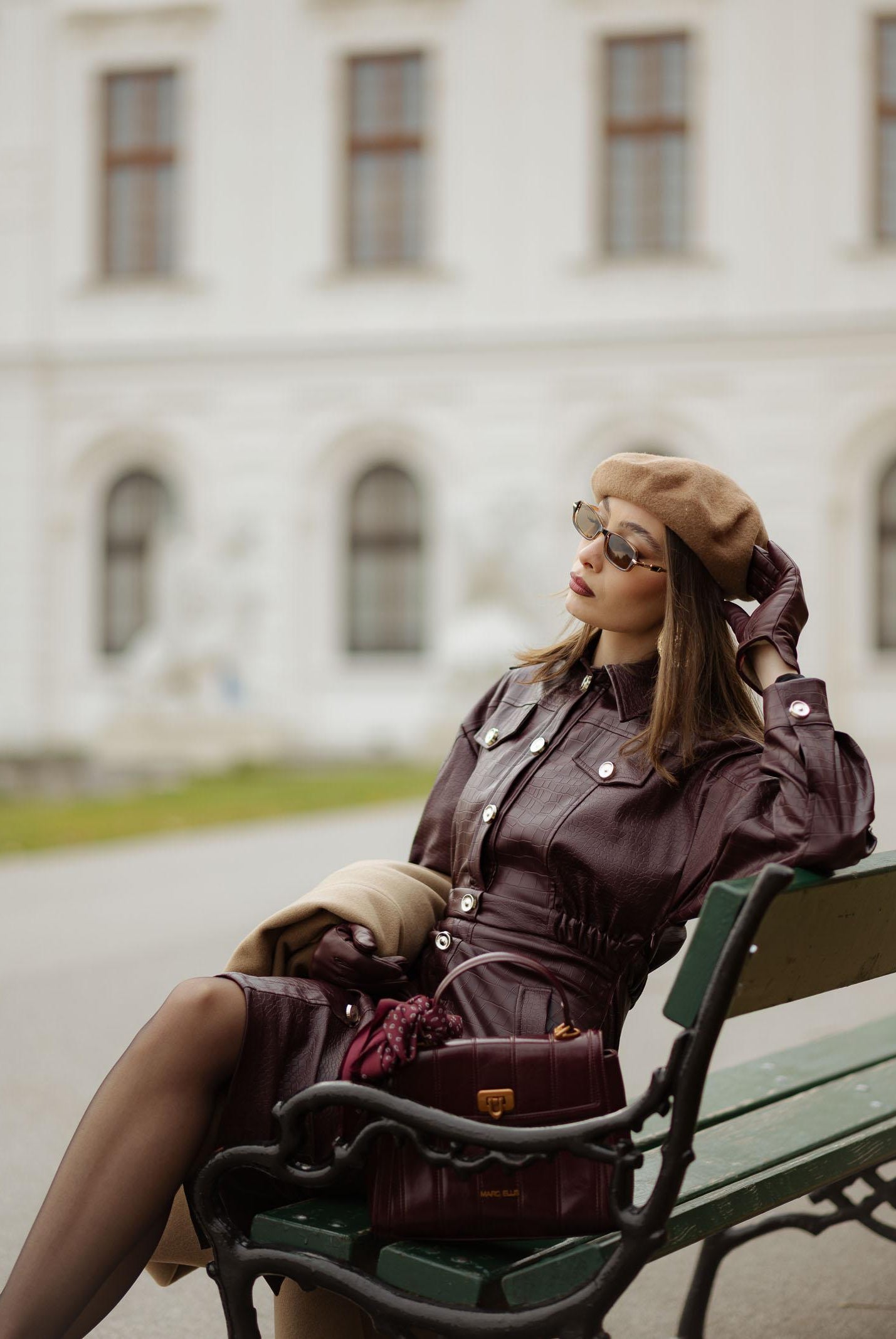 SANTAS Abito midi MYSTÈRE bordeaux da donna PV2618 BO SANTAS