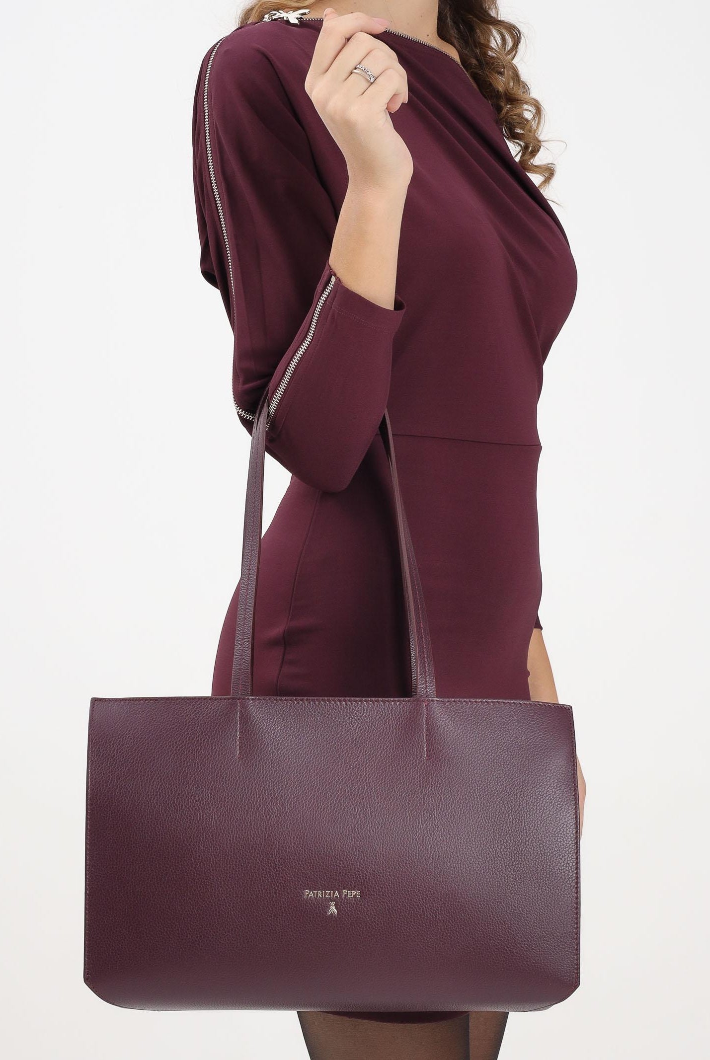 PATRIZIA PEPE Shopper bordeaux da donna 8B0236L001 M536 PATRIZIA PEPE
