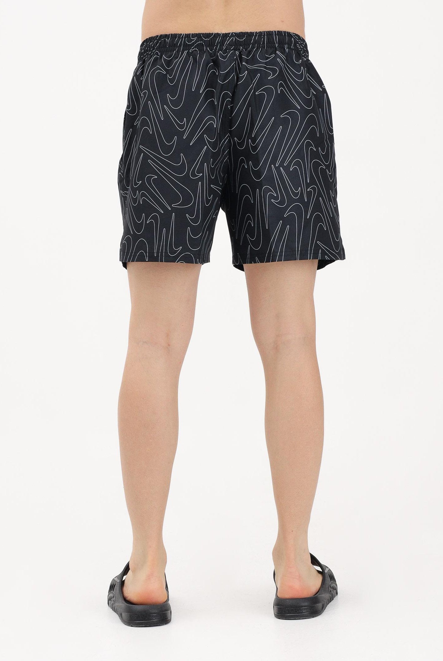 NIKE Shorts mare nero da uomo con stampa Swoosh NESSG572 001 NIKE