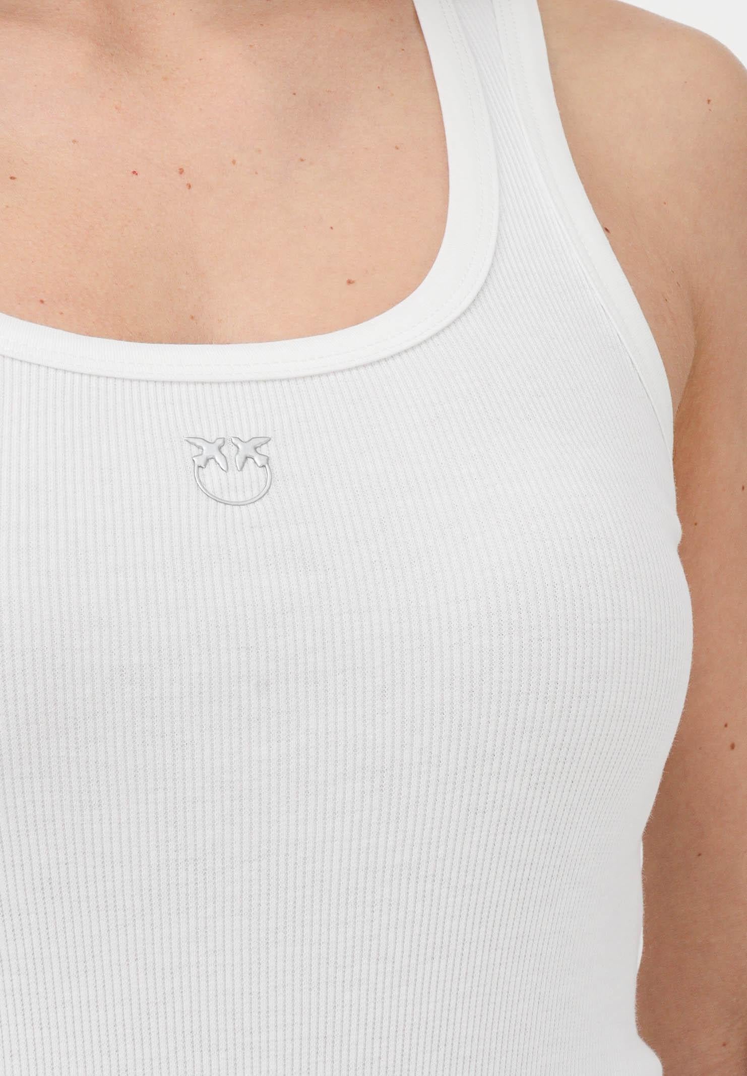 PINKO Canotta CALCOLATORE bianca da donna 100807A338 Z05 PINKO