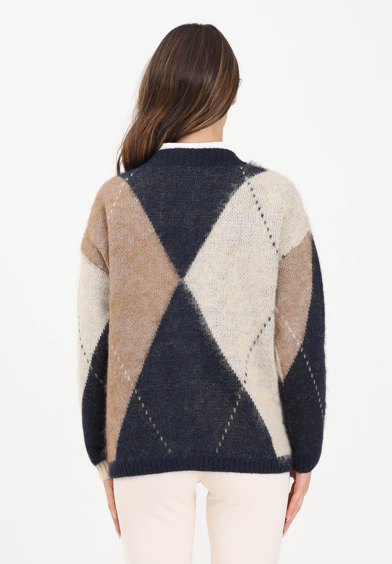 ONLY Cardigan blu e beige da donna con motivo argyle 15353228 NightSky ONLY