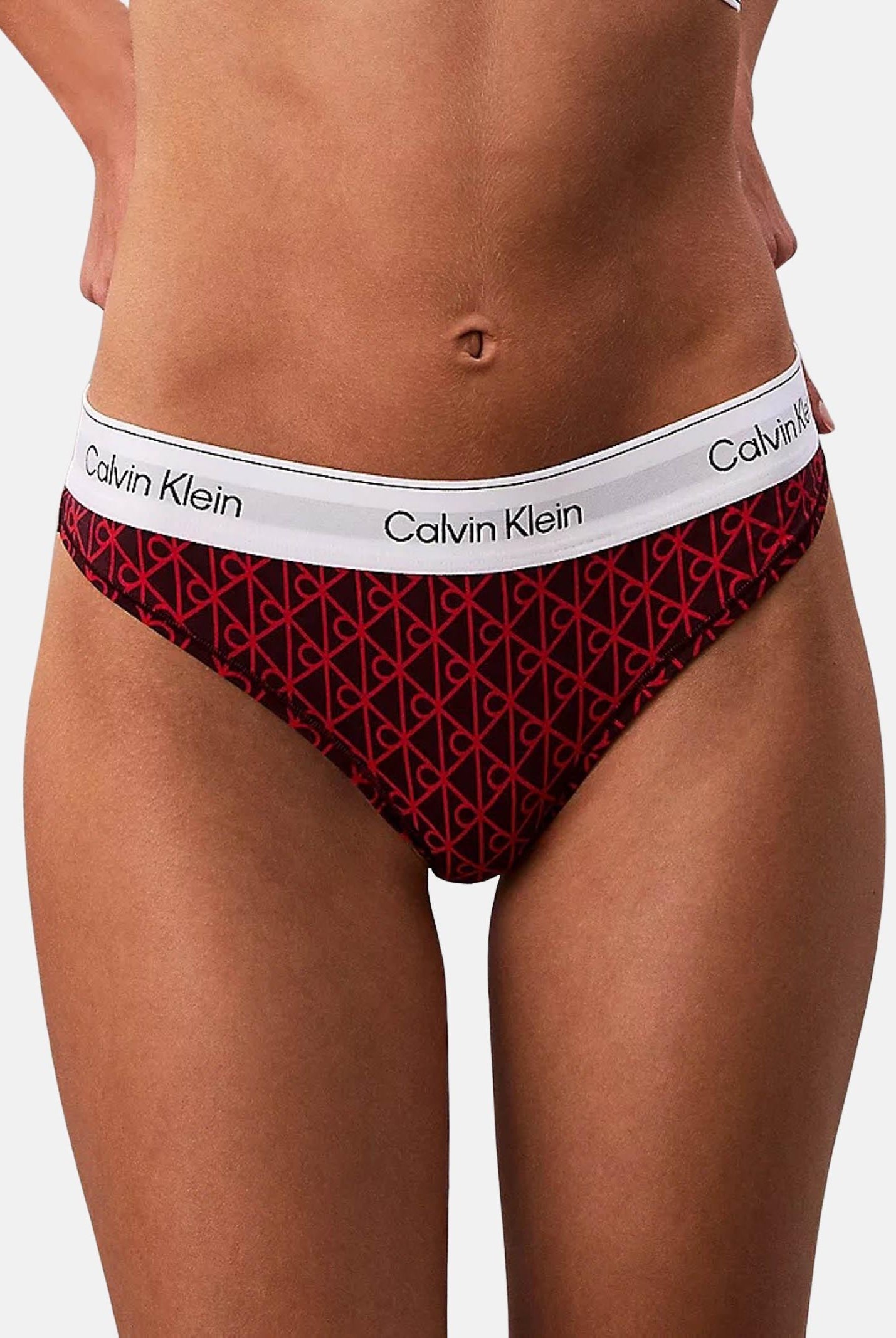 CALVIN KLEIN Perizoma rosso da donna con logo all over LV00QF8518 ZIJ CALVIN KLEIN