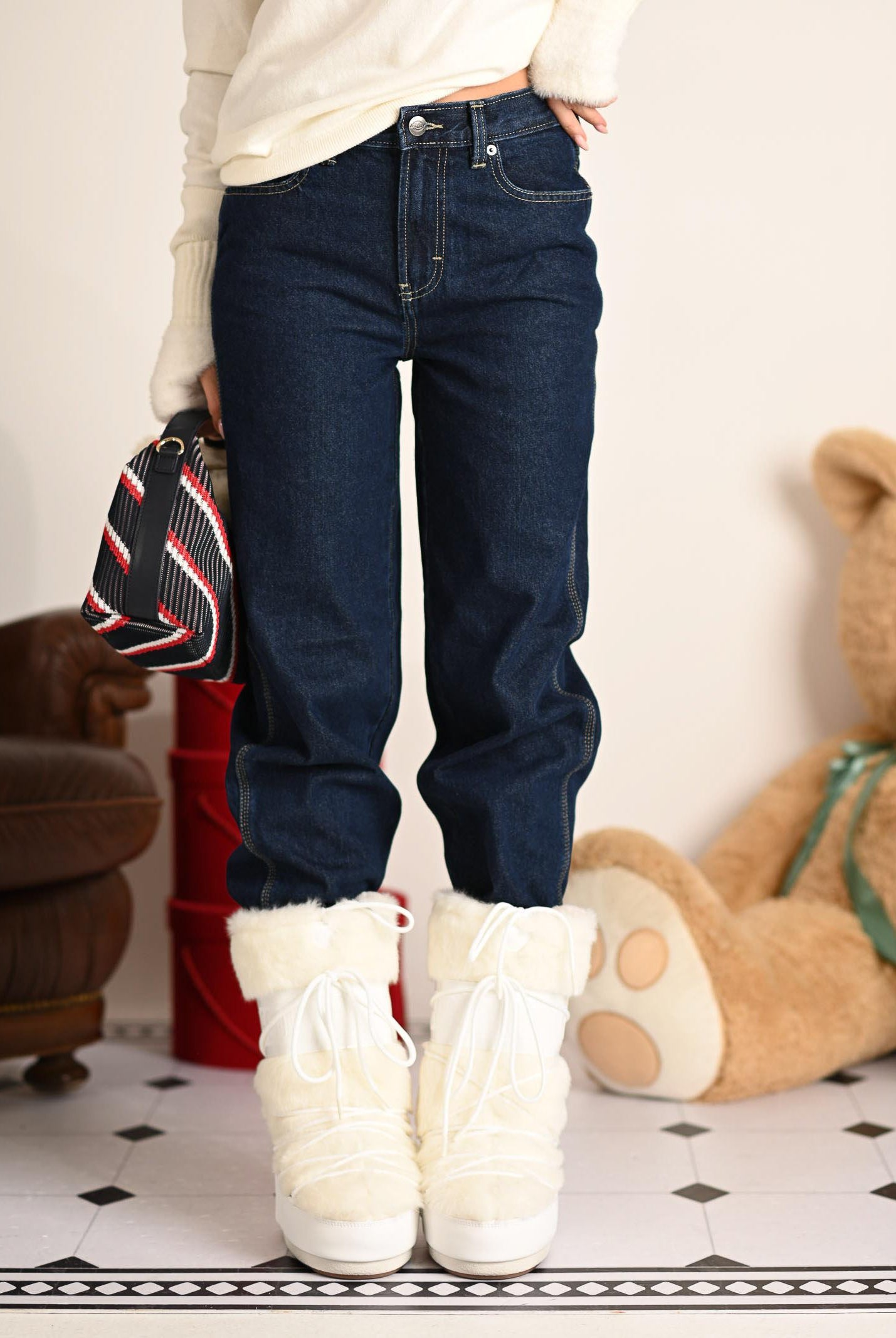 DICKIES Jeans relaxed Farner in denim blu da donna DK0A87NN0DD1 . DIckies