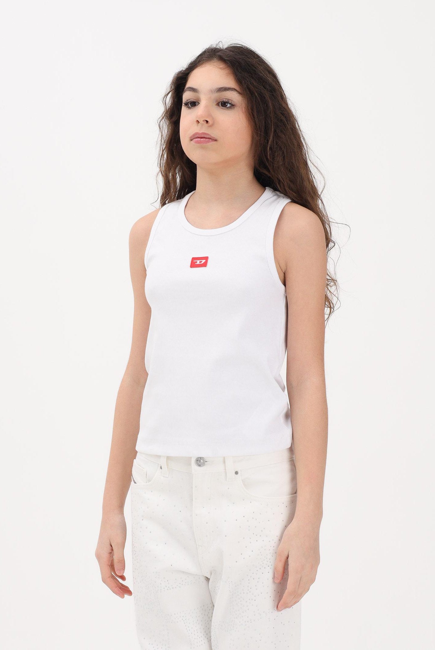 DIESEL Canotta bianca per donna, ragazze e bambine con logo J02594KYAZY K100 DIESEL