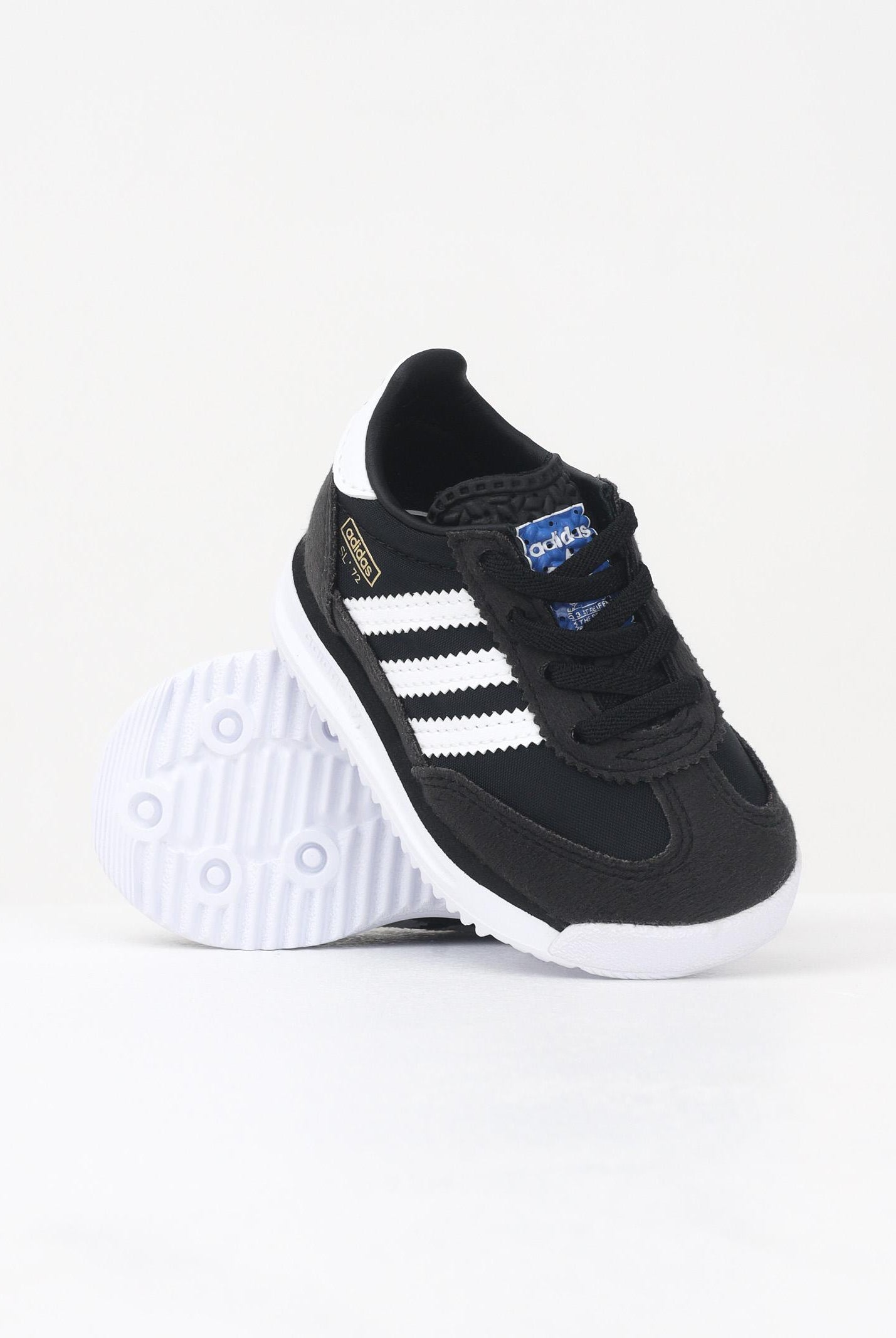 ADIDAS ORIGINALS Sneakers SL 72 RS Elastic Laces nere da neonato IH2978 . ADIDAS ORIGINALS