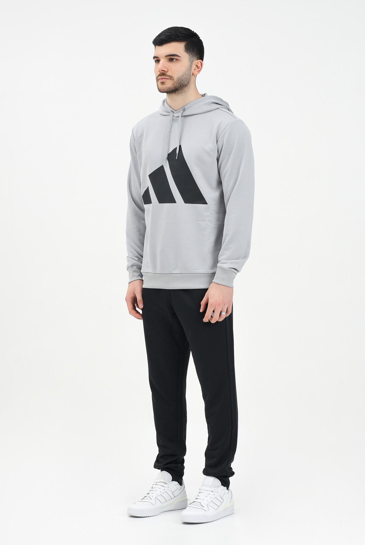 ADIDAS PERFORMANCE Tuta Sportswear Big Logo French Terry nera e grigia da uomo JI8870  ADIDAS PERFORMANCE