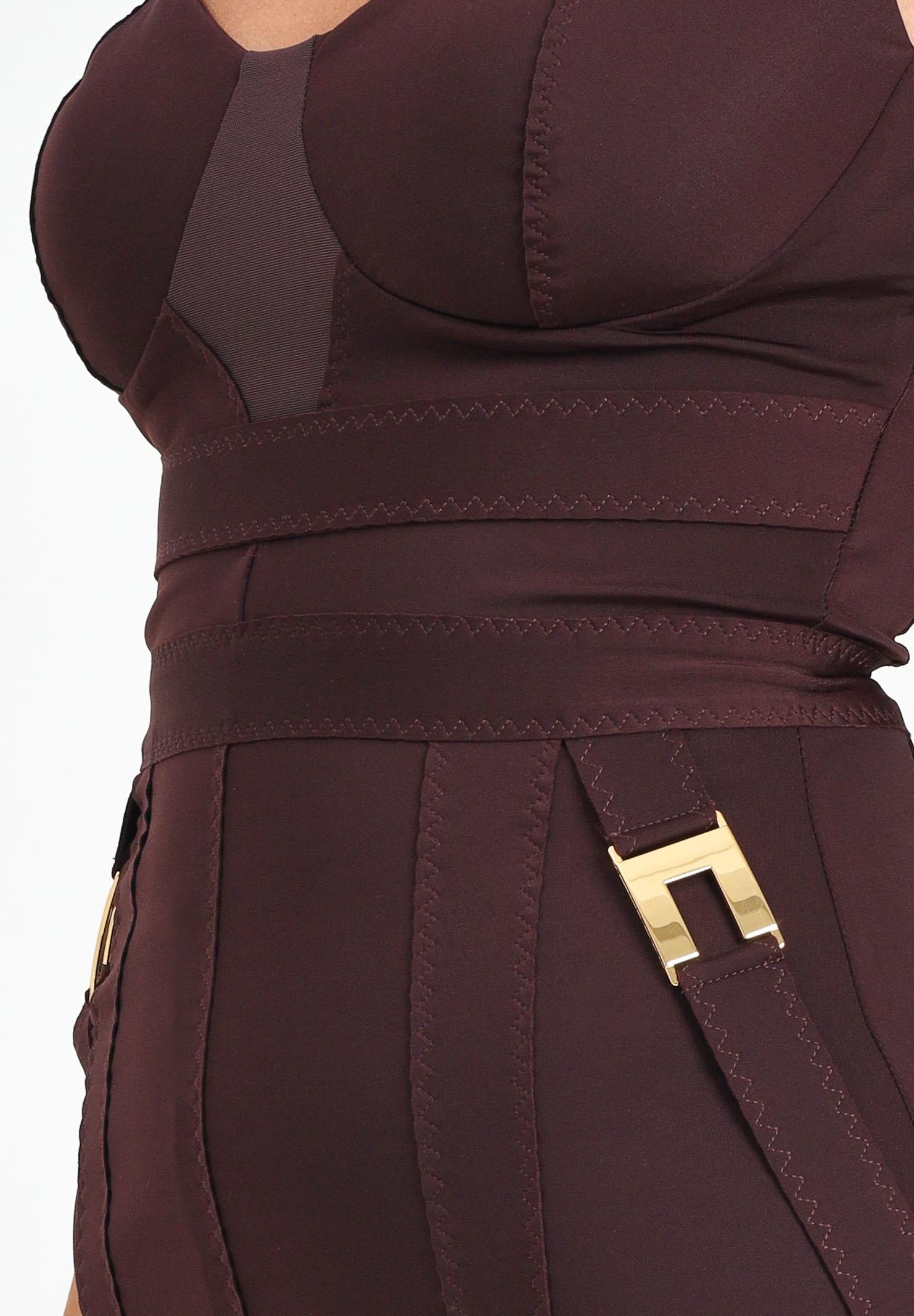 ELISABETTA FRANCHI Abito midi bordeaux da donna in tessuto bielastico AB81056E2 EA4 ELISABETTA FRANCHI