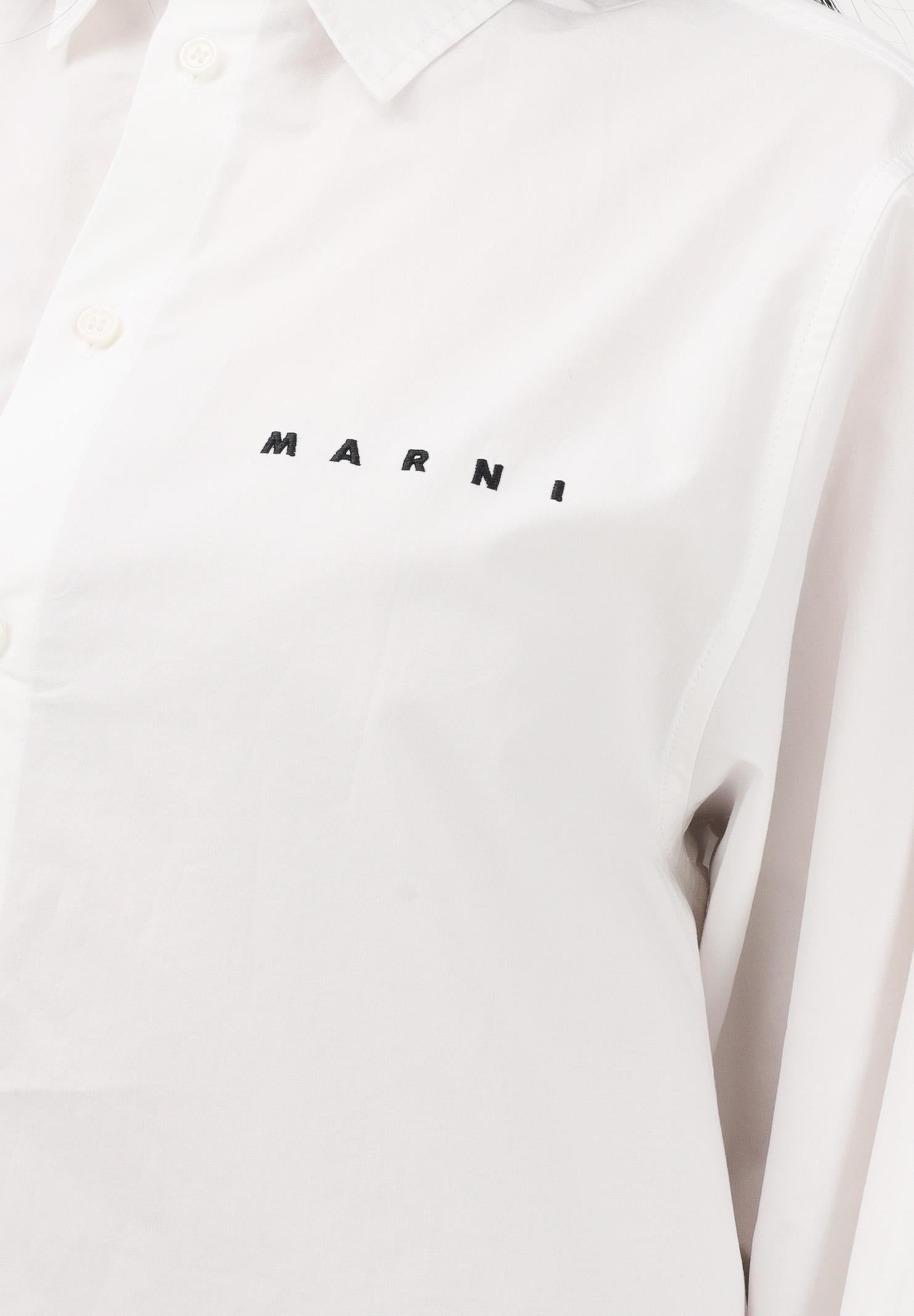 MARNI Camicia a manica lunga bianca per donna, ragazzi e bambini con logo M01628M00UW 0M114 MARNI
