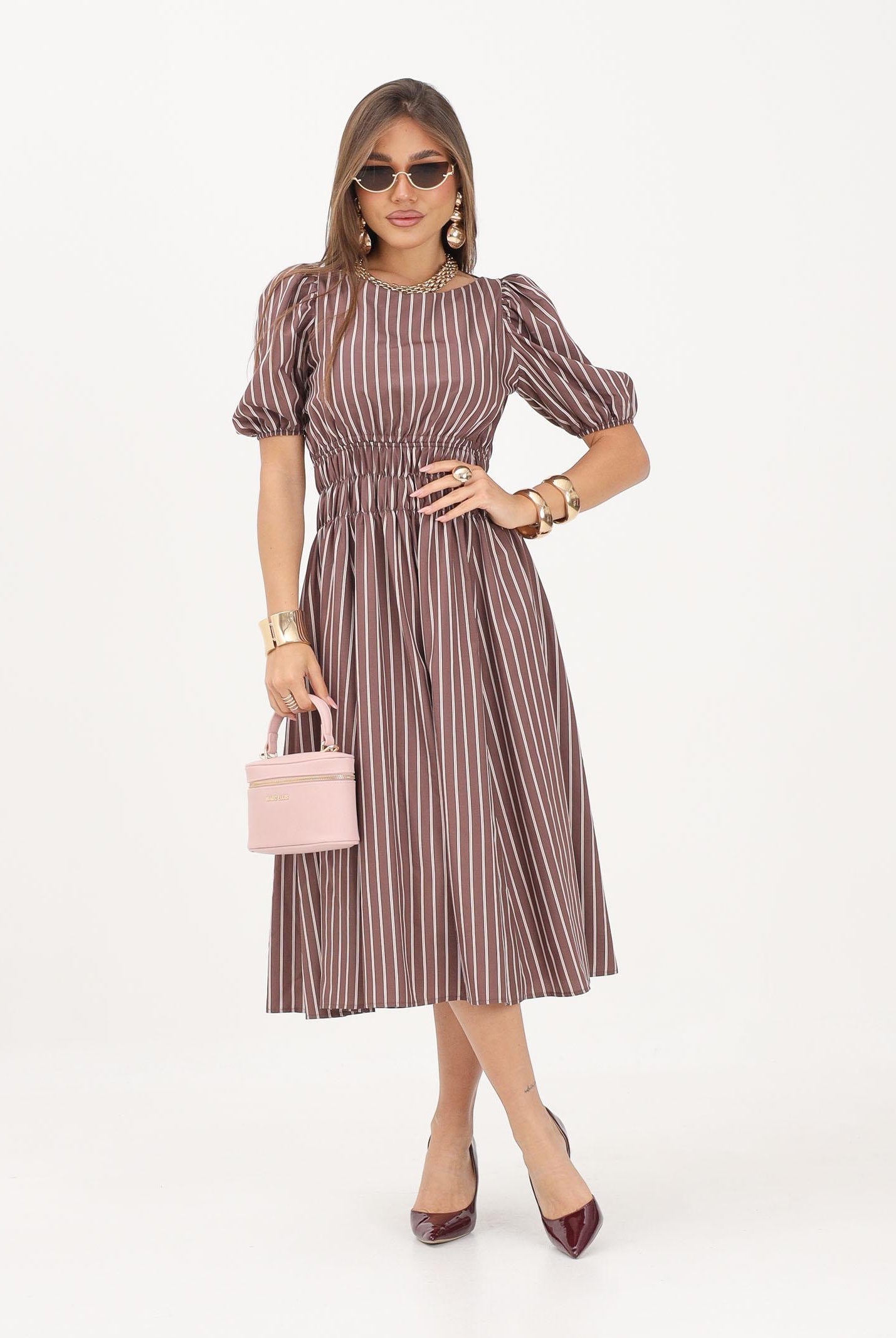 PINKO abito ETHEL in Multicolore Marrone-Rosa colore basico marrone da donna 106670A33Q LN1 PINKO